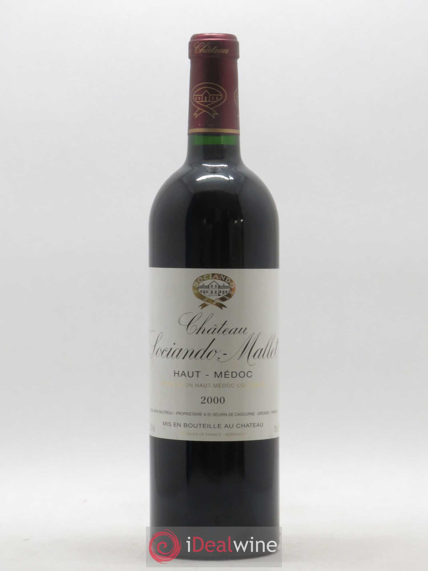 Château Sociando Mallet 2000 - Lot de 1 bouteille - 0