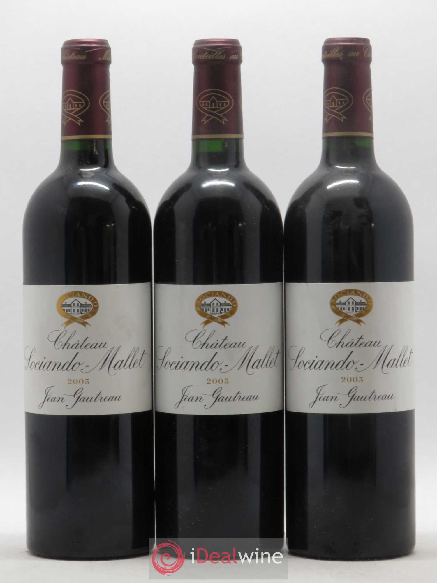 Château Sociando Mallet 2003 - Lot de 3 bouteilles - 0