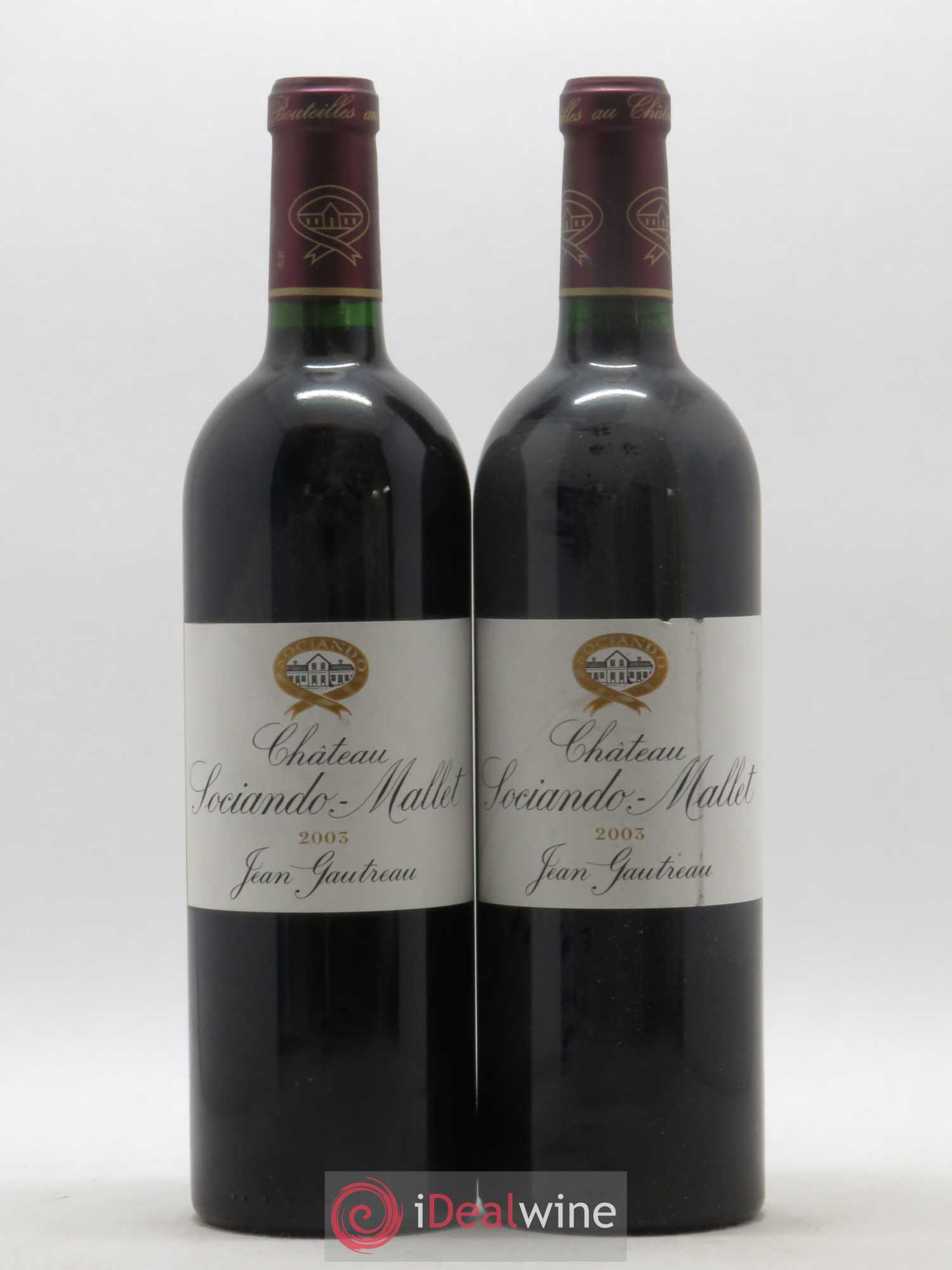 Château Sociando Mallet 2003 - Lot de 2 bouteilles - 0