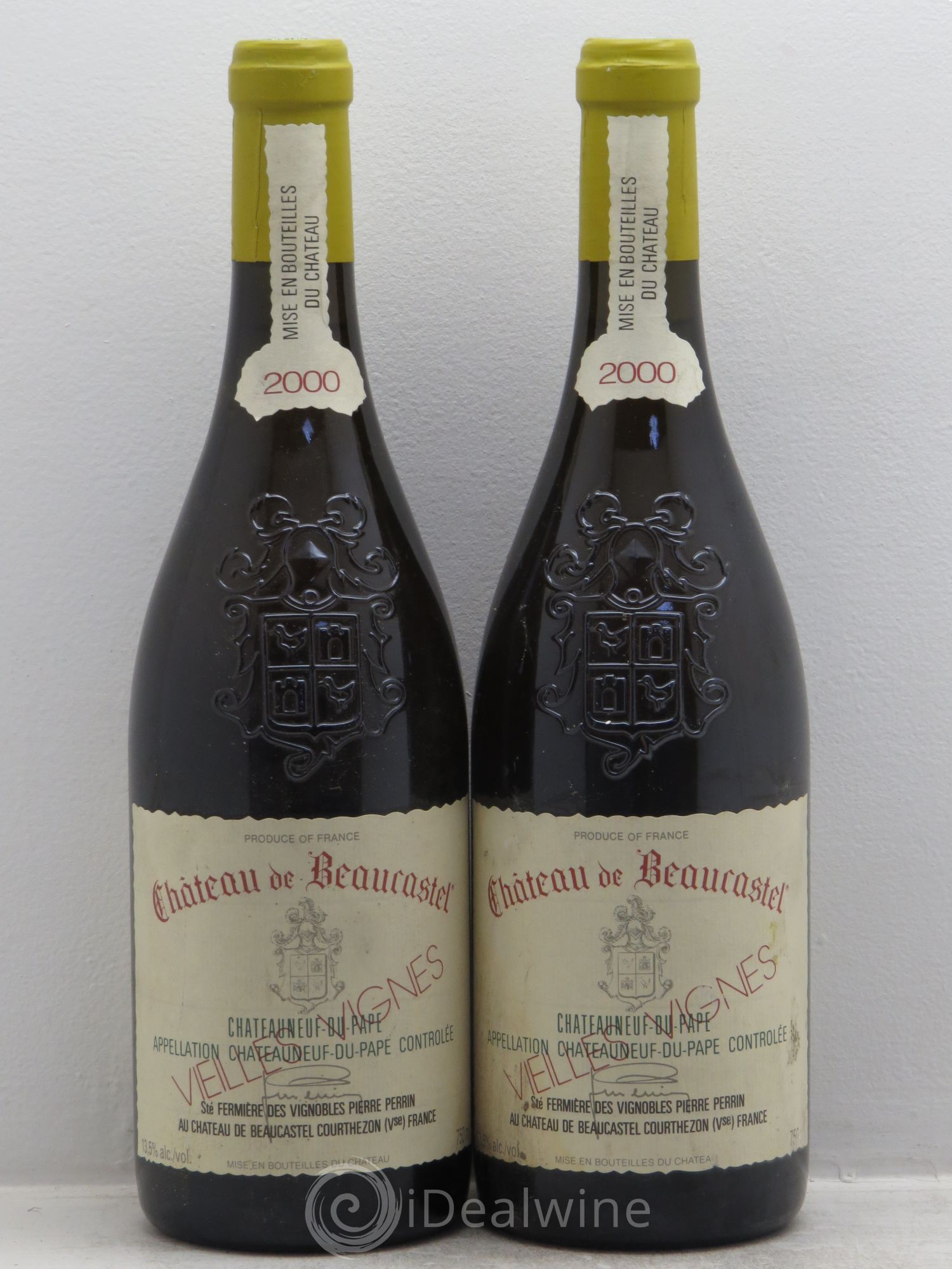 Châteauneuf-du-Pape Château de Beaucastel Vieilles vignes Roussanne Famille Perrin 2000 - Lot de 2 bouteilles - 0