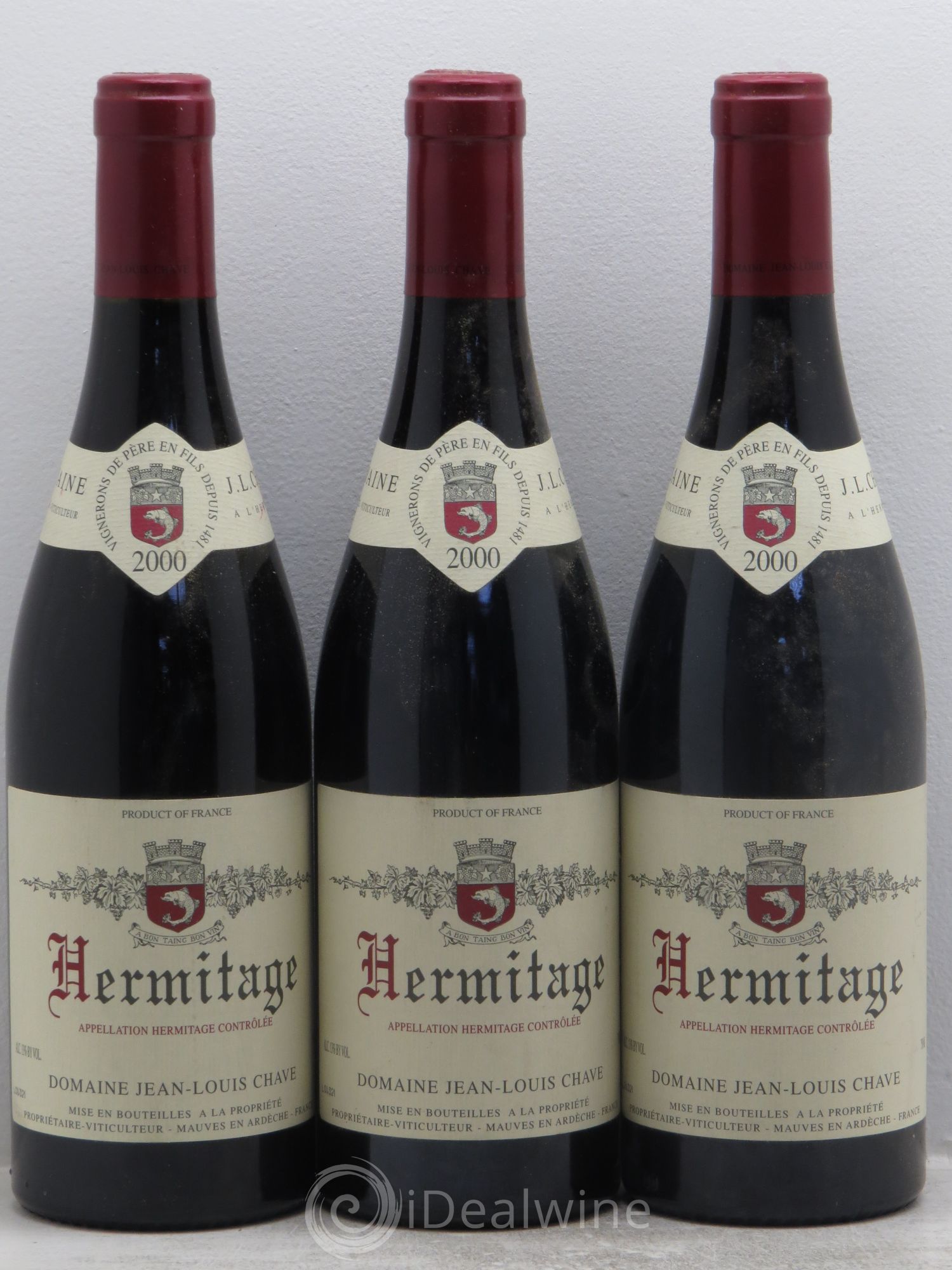 Hermitage Jean-Louis Chave 2000 - Lot de 3 bouteilles - 0