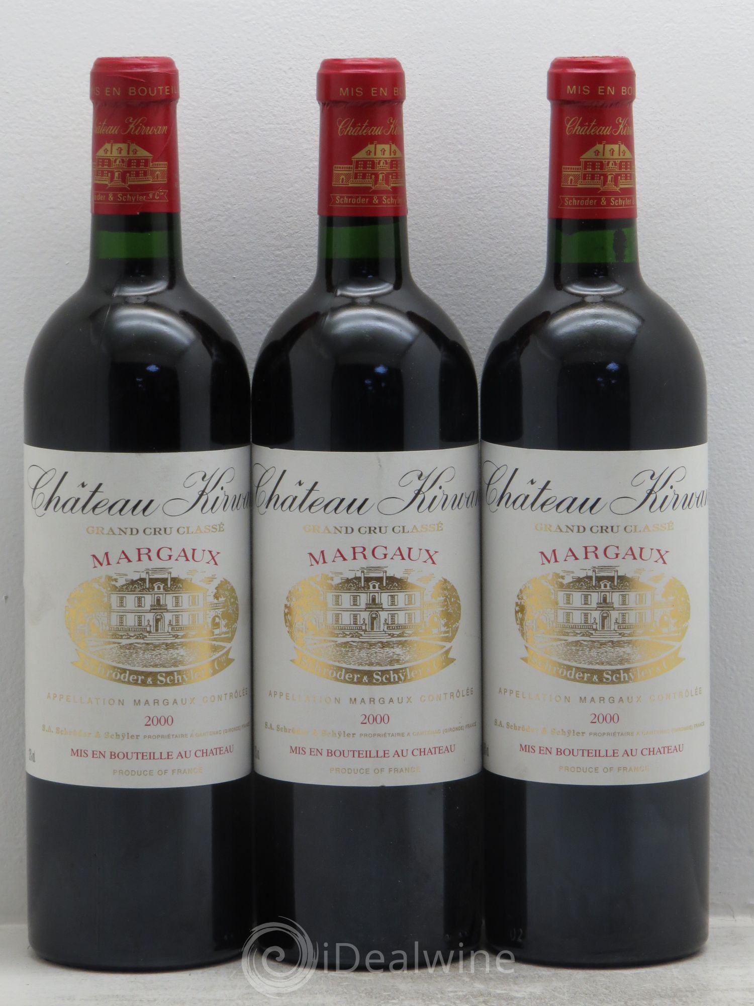 Château Kirwan 3ème Grand Cru Classé 2000 - Lot de 3 bouteilles - 0