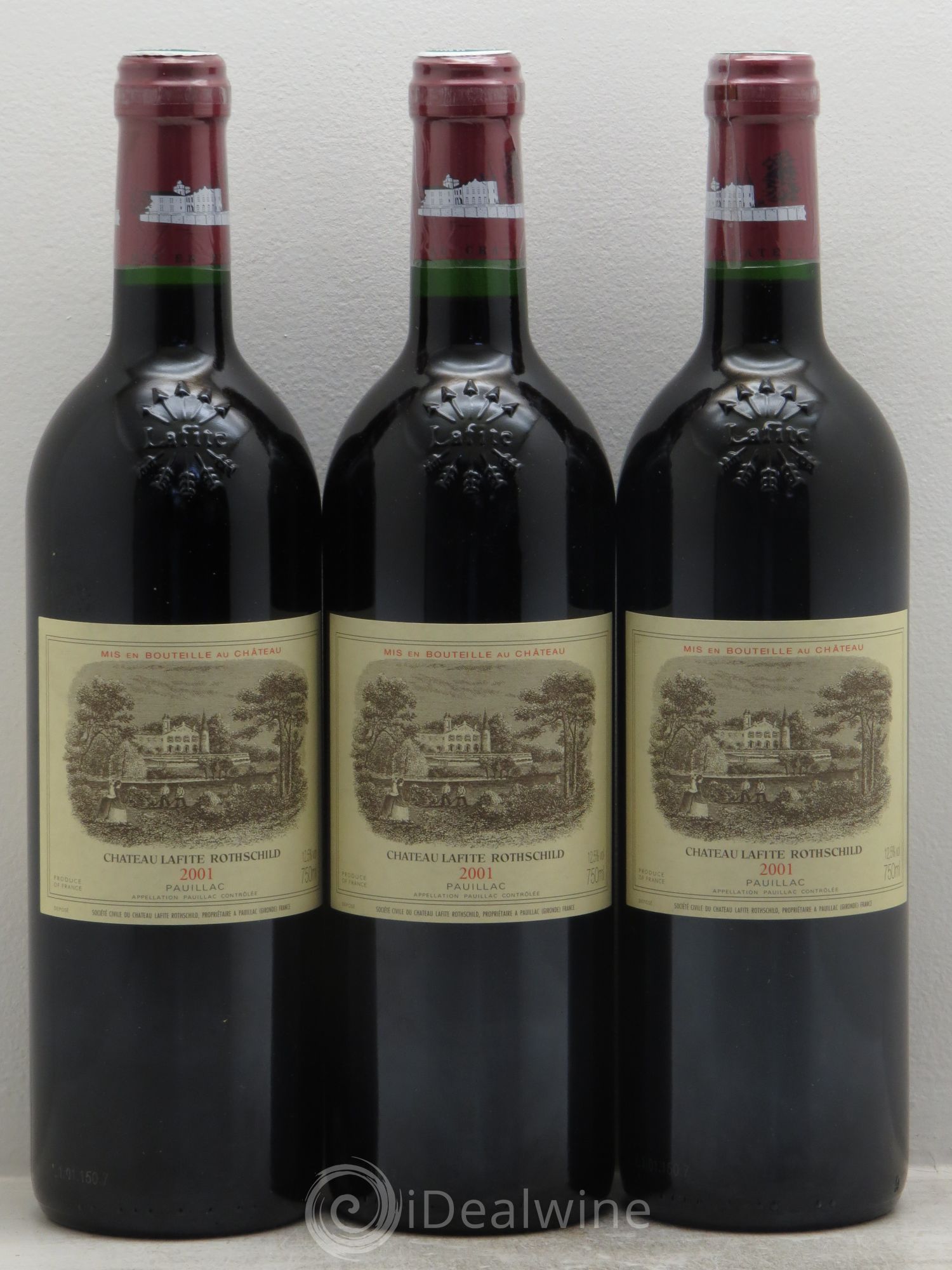 Château Lafite Rothschild 1er Grand Cru Classé 2001 - Lot de 3 bouteilles - 0