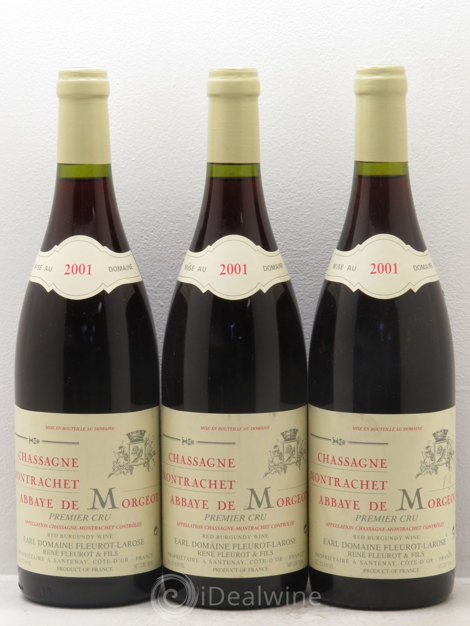 Chassagne-Montrachet 1er Cru Abbaye de Morgeot 2001 - Lot de 3 bouteilles - 0