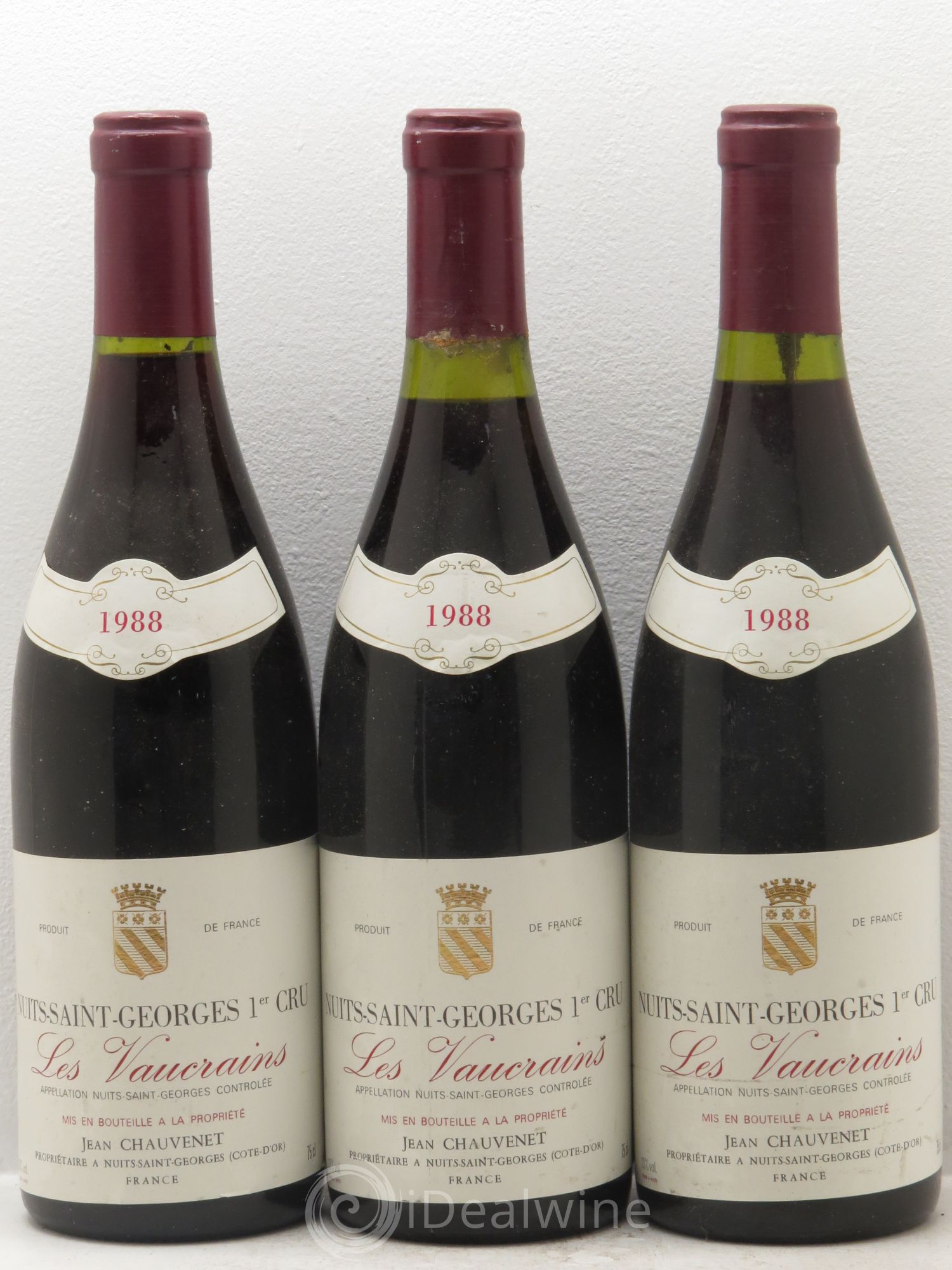 Nuits-Saint-Georges Les Vaucrains J.Chauvenet 1988 - Posten von 3 Flaschen - 0