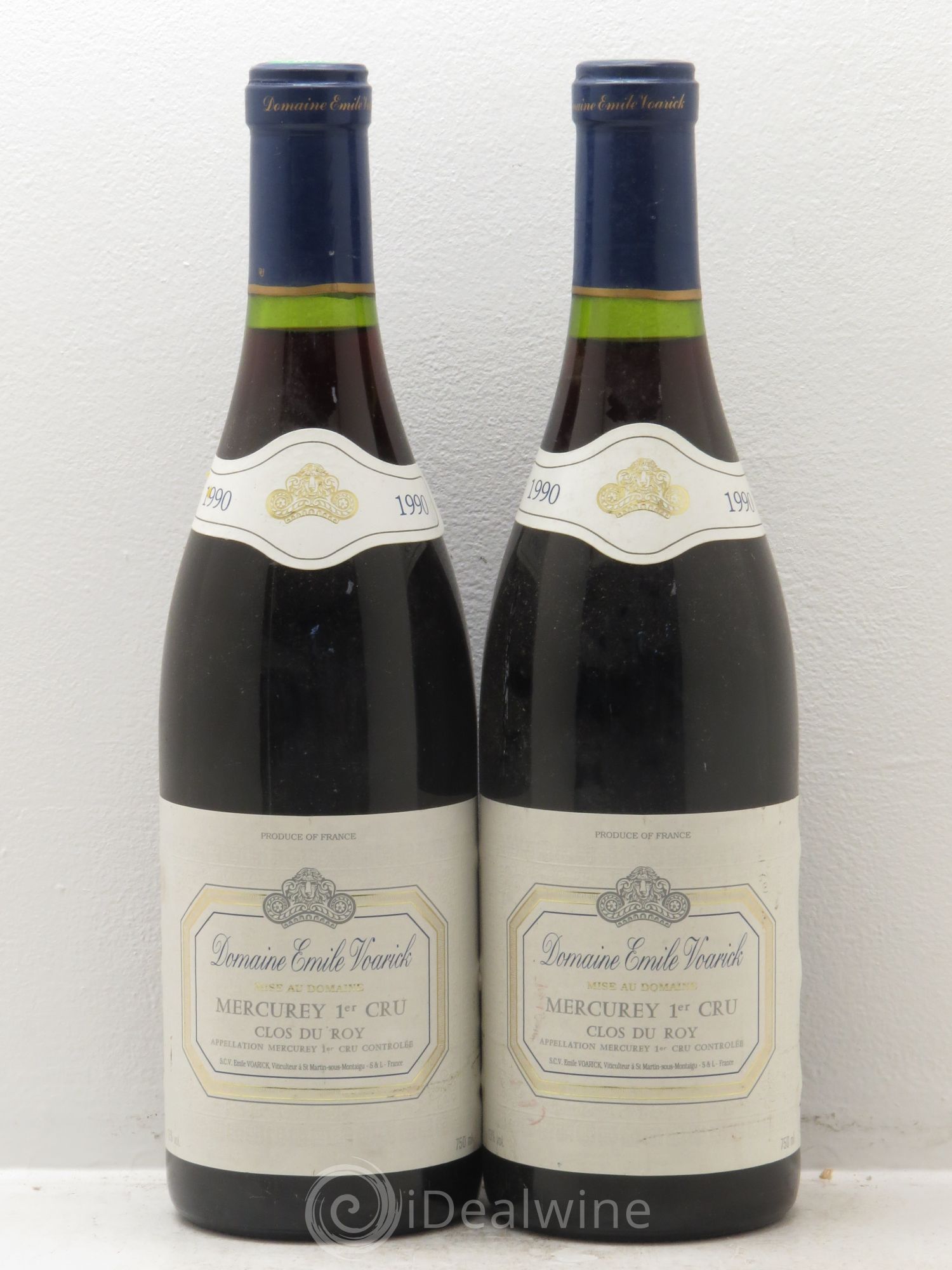 Mercurey 1er Cru Emile Voarick 1990 - Lot de 2 bouteilles - 0