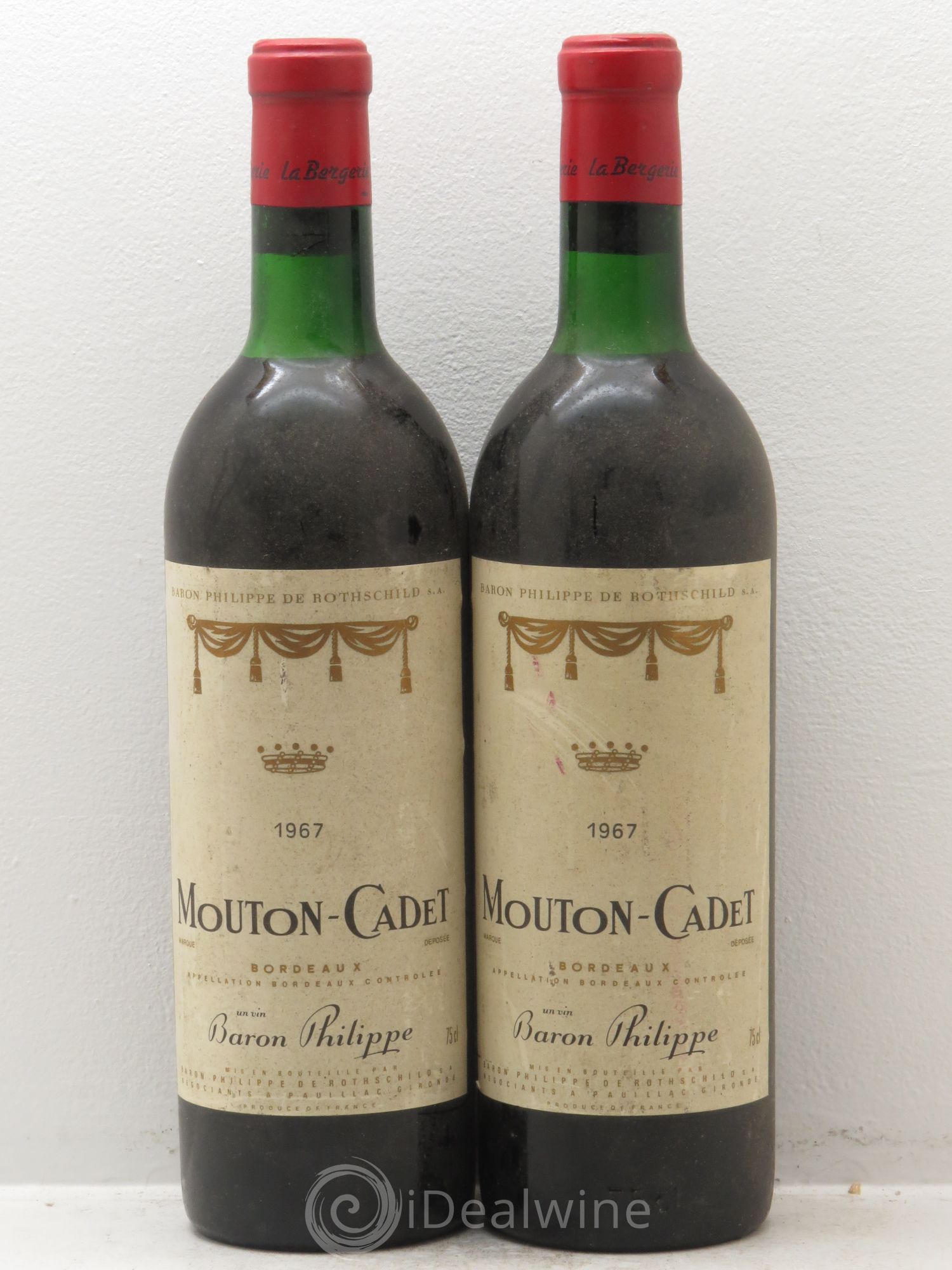 Château Mouton Cadet 1967 - Lot de 2 bouteilles - 0
