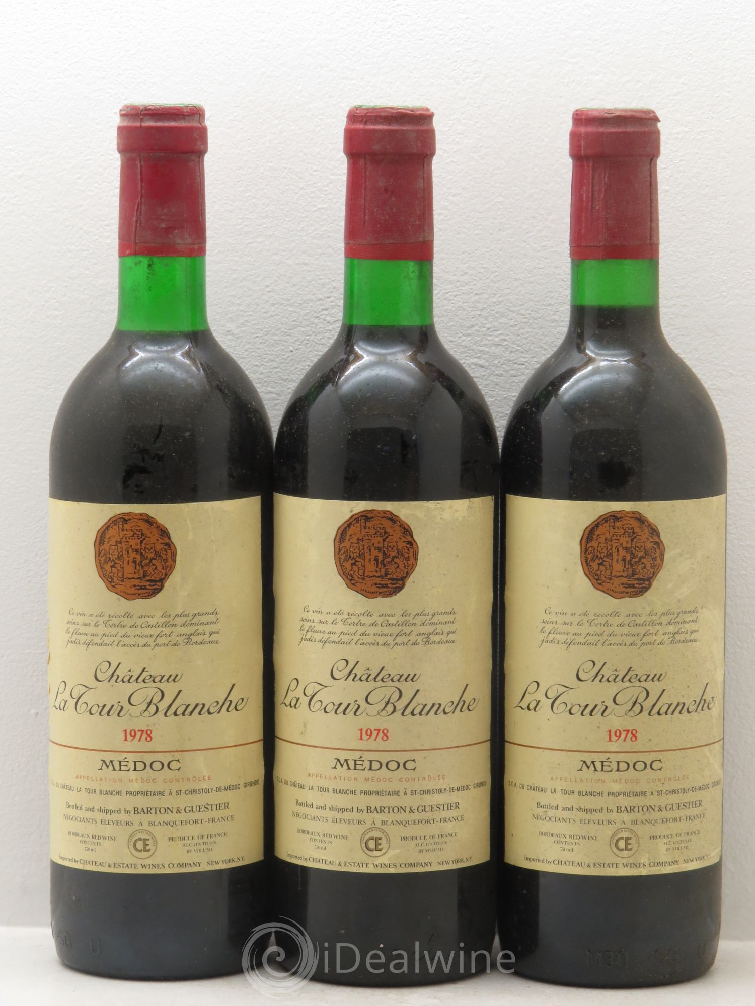 Château Tour Blanche Cru Bourgeois 1978 - Lot de 3 bouteilles - 0