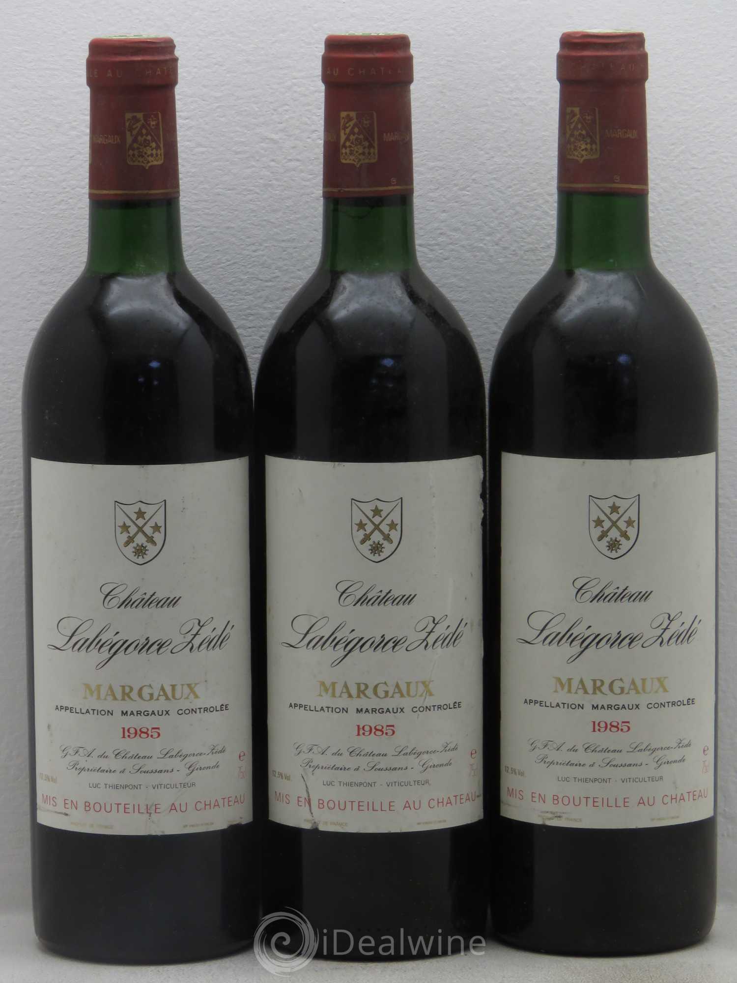 Château Labegorce Zédé Cru Bourgeois 1985 - Lot de 3 bouteilles - 0