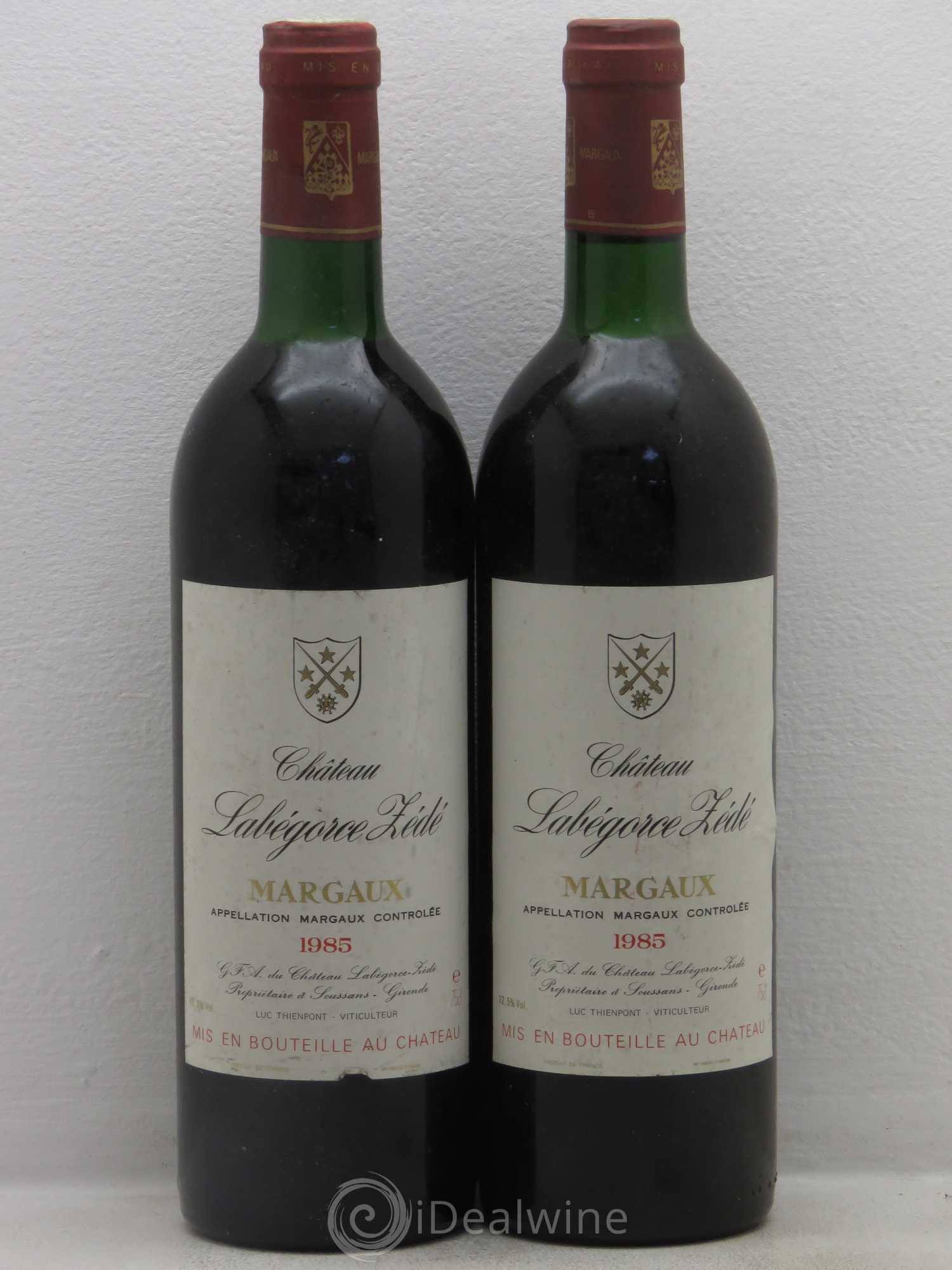 Château Labegorce Zédé Cru Bourgeois 1985 - Lot de 2 bouteilles - 0