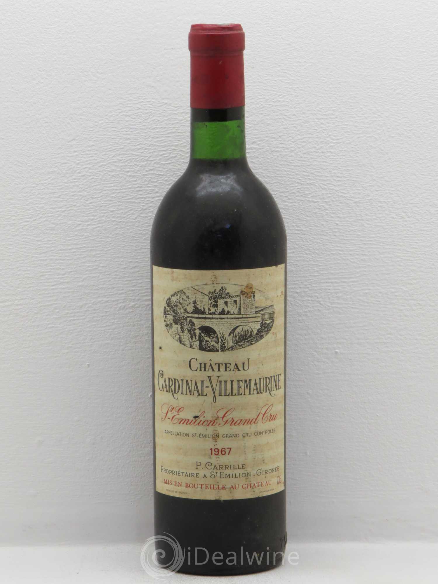 Bordeaux Château Cardinal Villemaurine - St Emilion Grand Cru P. Carille 1967 - Posten von 1 Flasche - 0