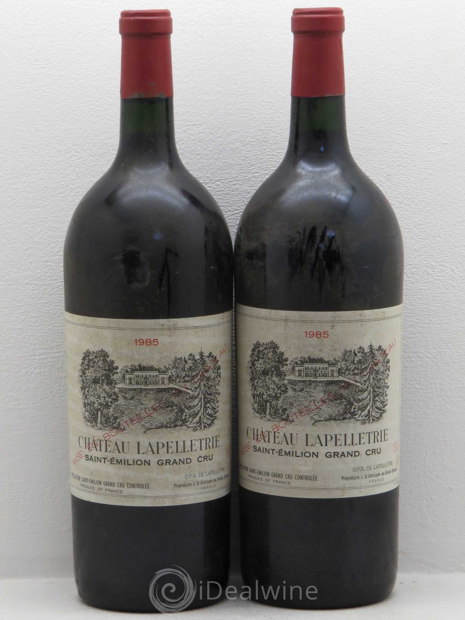 Bordeaux Château Lapelleterie St Emilion grand cru 1985 - Posten von 2 Magnum - 0