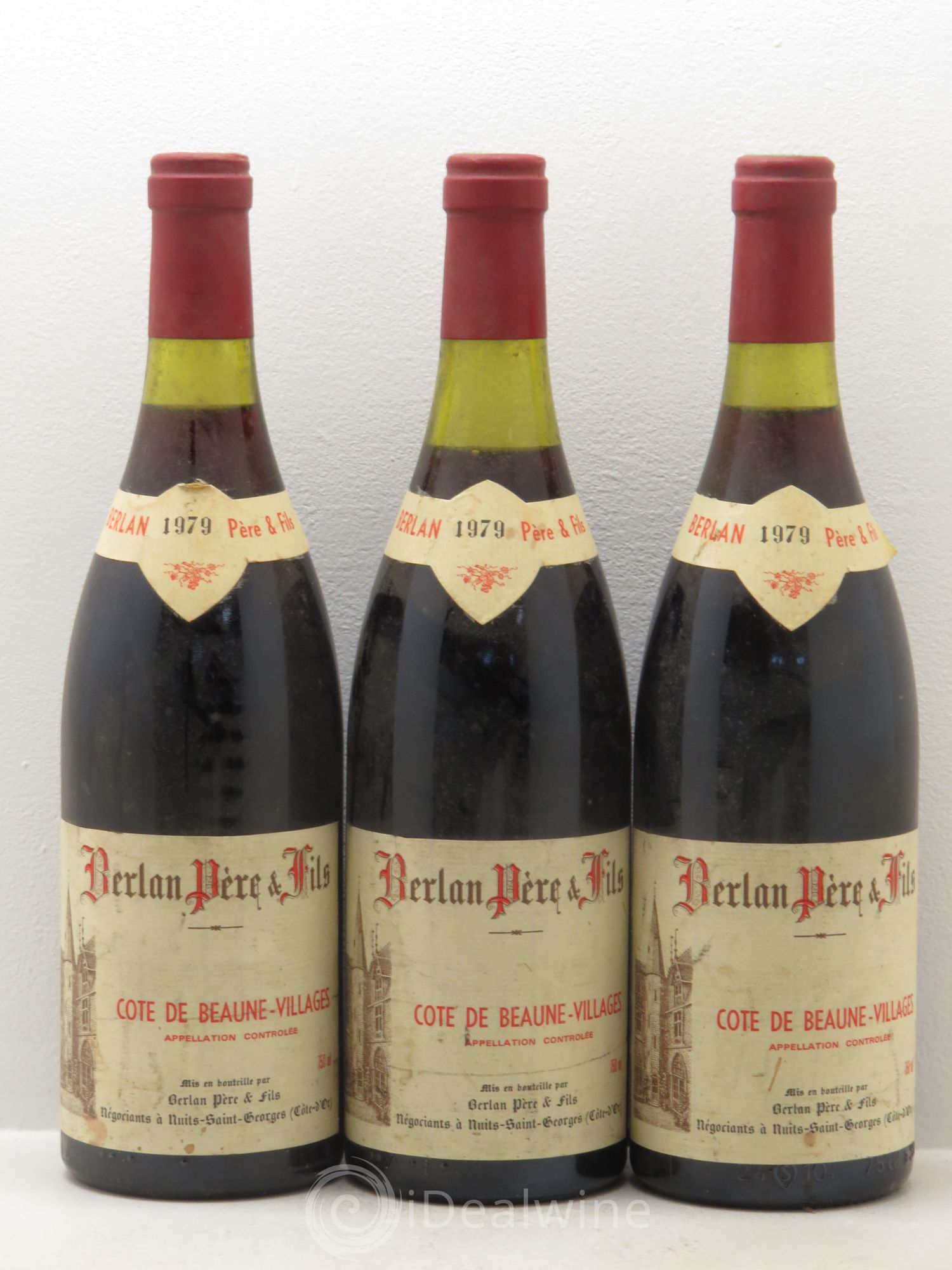 Côte de Beaune-Villages Berlan et Fils 1979 - Lot de 3 bouteilles - 0