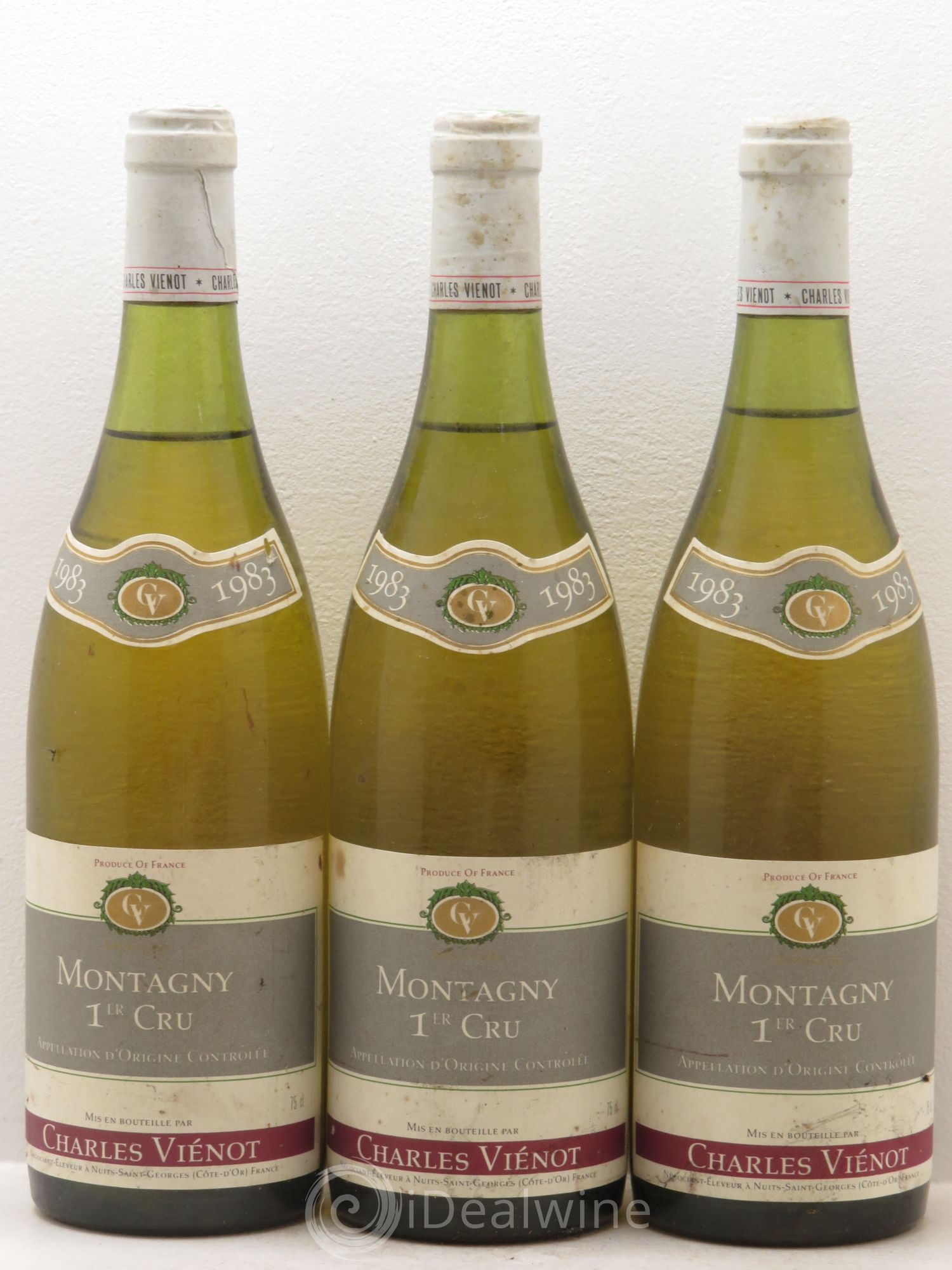Montagny 1er Cru Charles Viénot 1983 - Lot de 3 bouteilles - 0