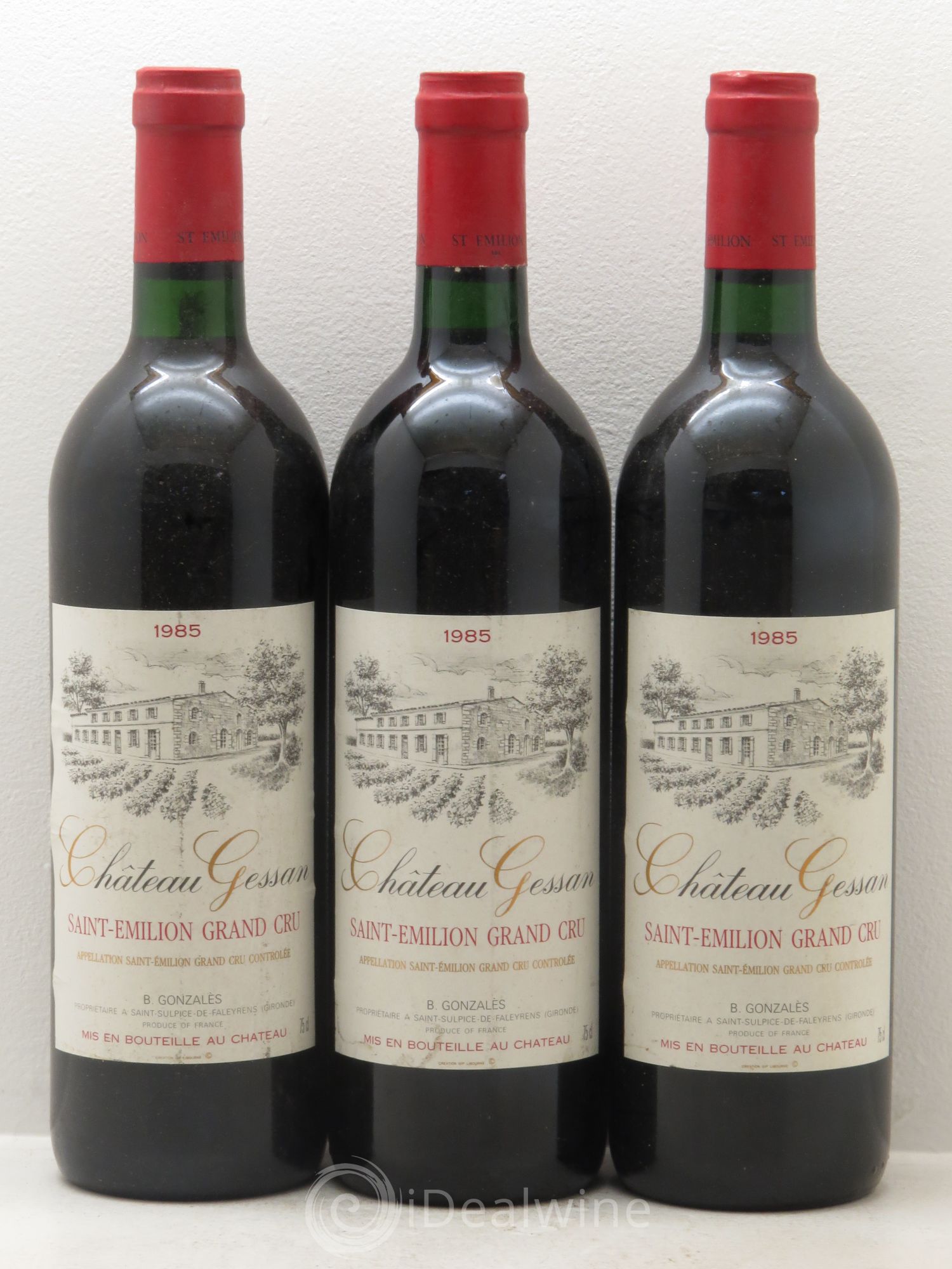 Saint-Émilion Château Gessan 1985 - Posten von 3 Flaschen - 0