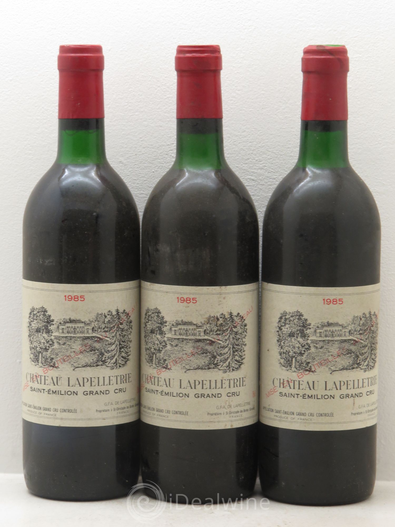Saint-Émilion Château Lapelletrie Grand Cru 1985 - Posten von 3 Flaschen - 0