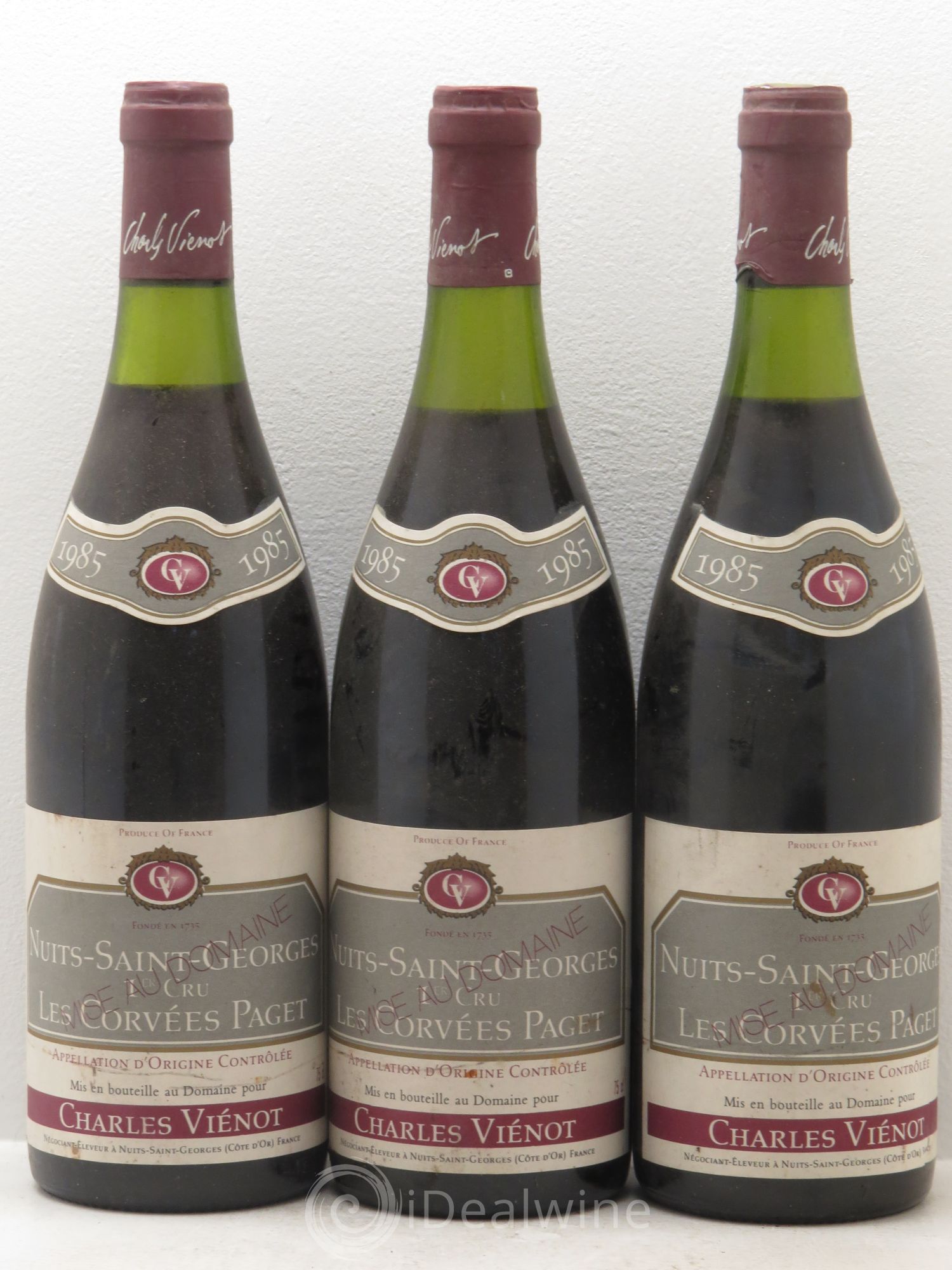 Nuits-Saint-Georges 1er Cru Les Corvées Paget 1985 - Posten von 3 Flaschen - 0