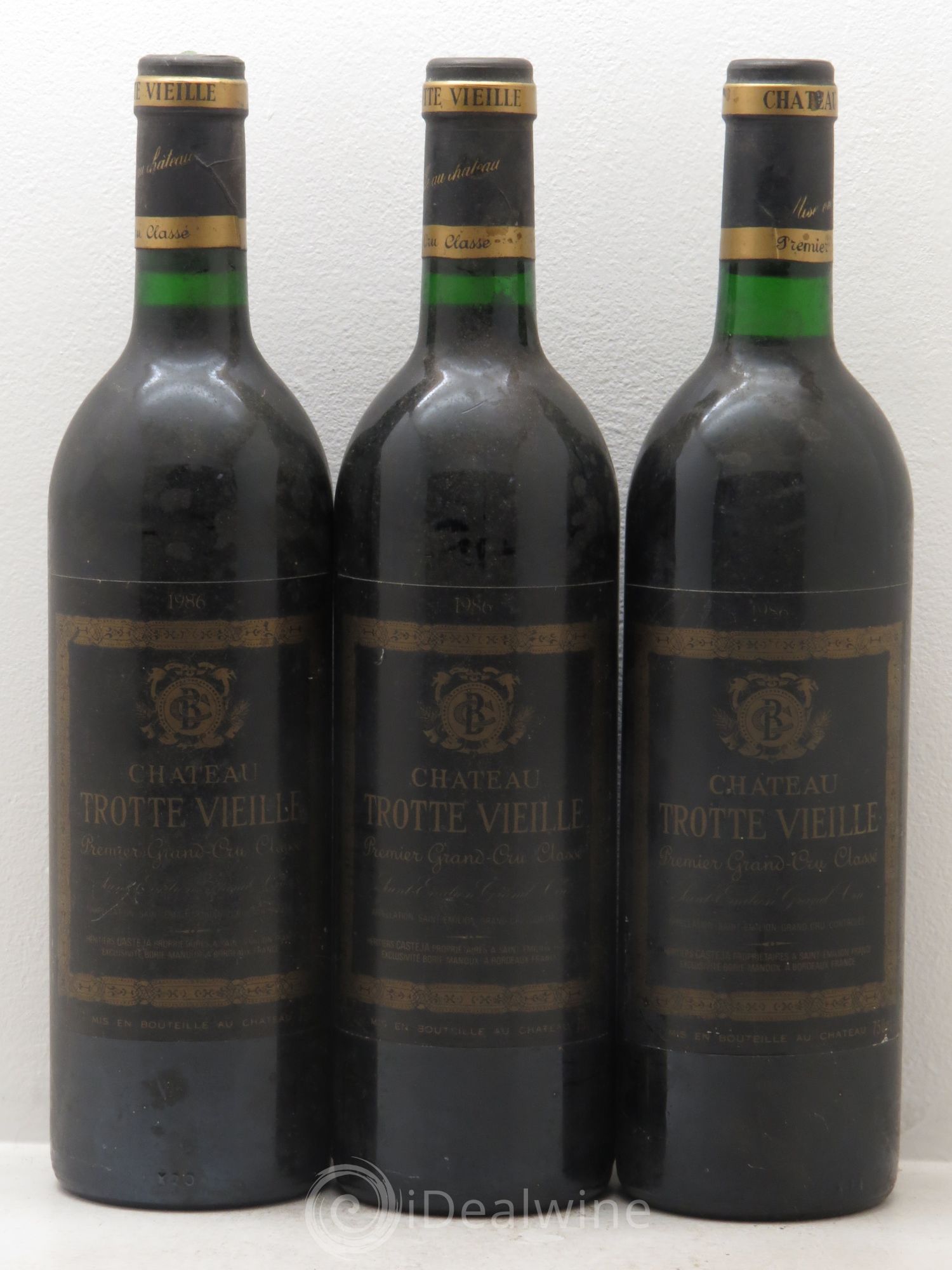 Château Trotte Vieille 1er Grand Cru Classé B 1986 - Lot de 3 bouteilles - 0