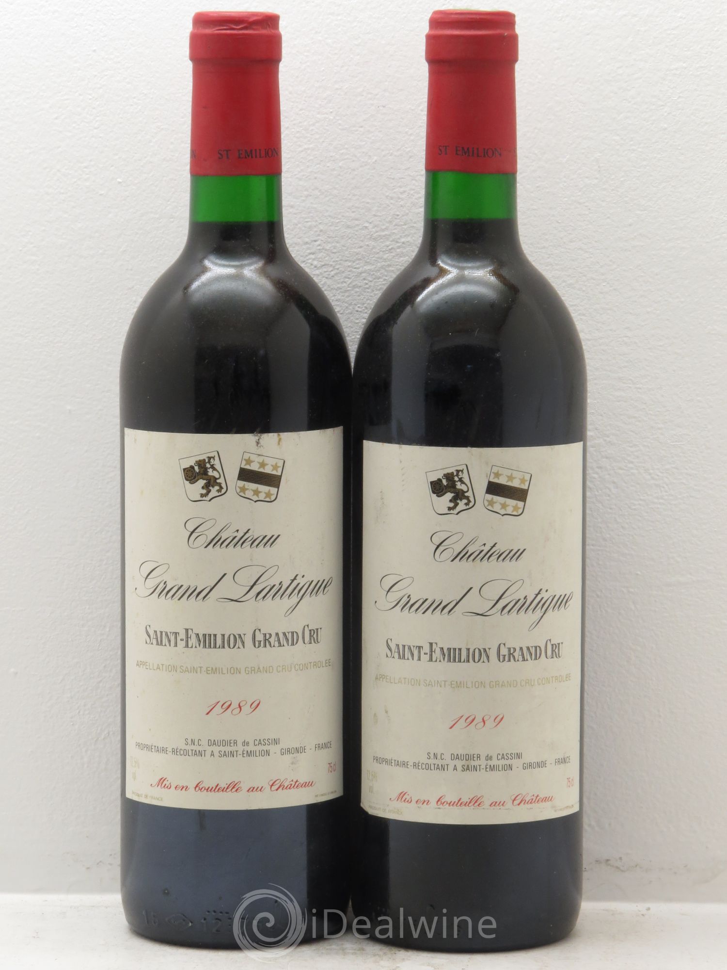 Saint-Émilion Château Grand Lartigue 1989 - Lot de 2 bouteilles - 0