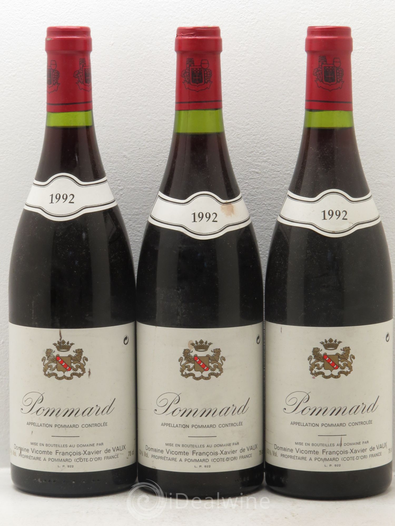 Pommard Domaine Du Vicomte François Xavier de Vaux 1992 - Posten von 3 Flaschen - 0