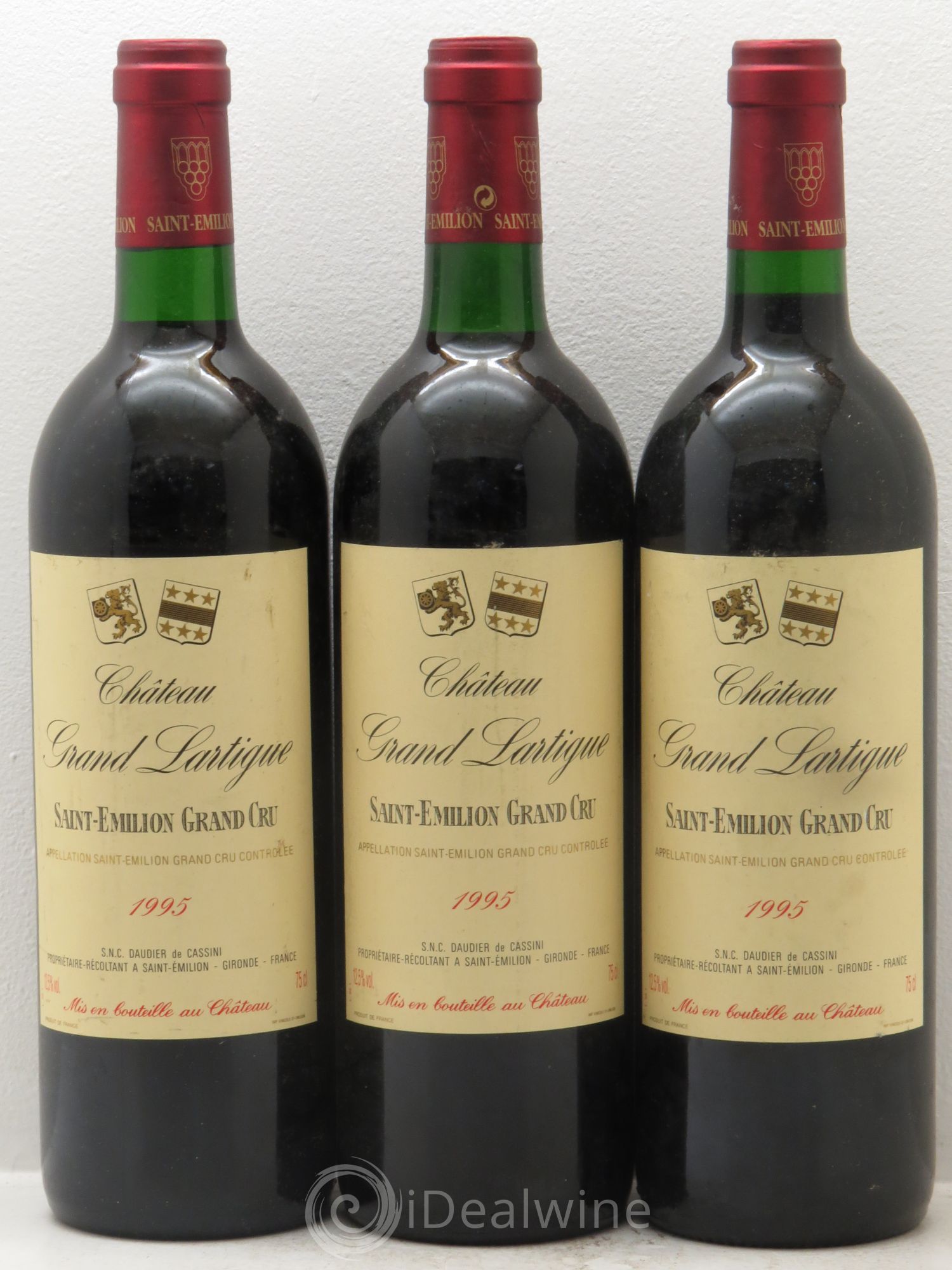 Saint-Émilion Château Grand Lartigue 1995 - Lot de 3 bouteilles - 0