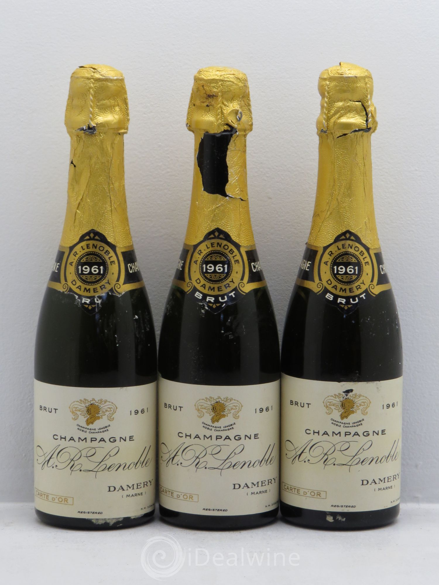 Champagne A.R.Lenoble " Carte d'Or" 1961 - Posten von 3 Demi-Flaschen - 0