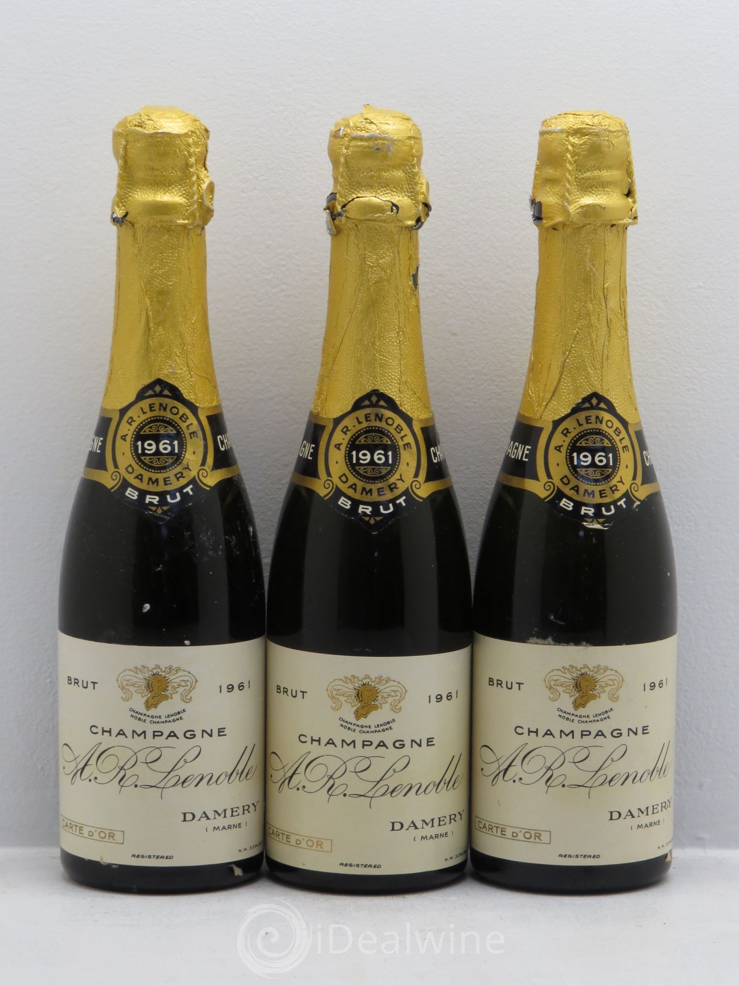 Champagne A.R.Lenoble " Carte d'Or" 1961 - Posten von 3 Demi-Flaschen - 0