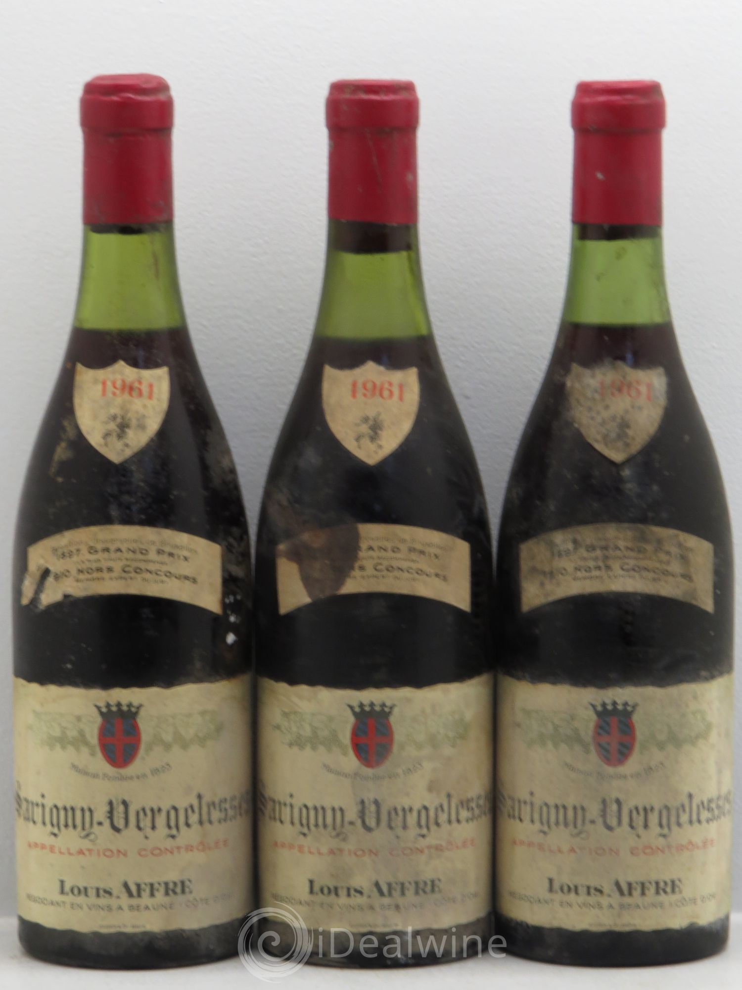 Savigny-lès-Beaune Louis Affre -Vergelesses 1961 - Posten von 3 Flaschen - 0