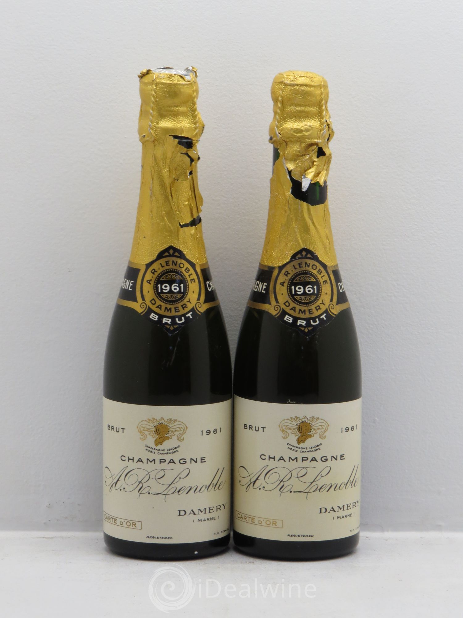 Champagne A.R.Lenoble " Carte d'Or" 1961 - Posten von 2 Demi-Flaschen - 0