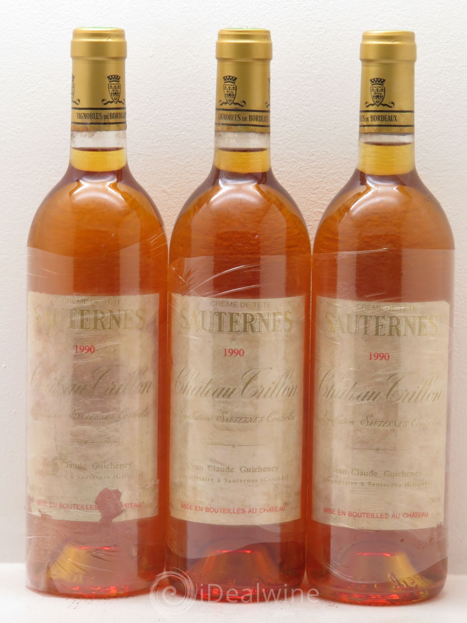 Sauternes Château Trillon - crème de Tête 1990 - Lotto di 3 bottiglie - 0