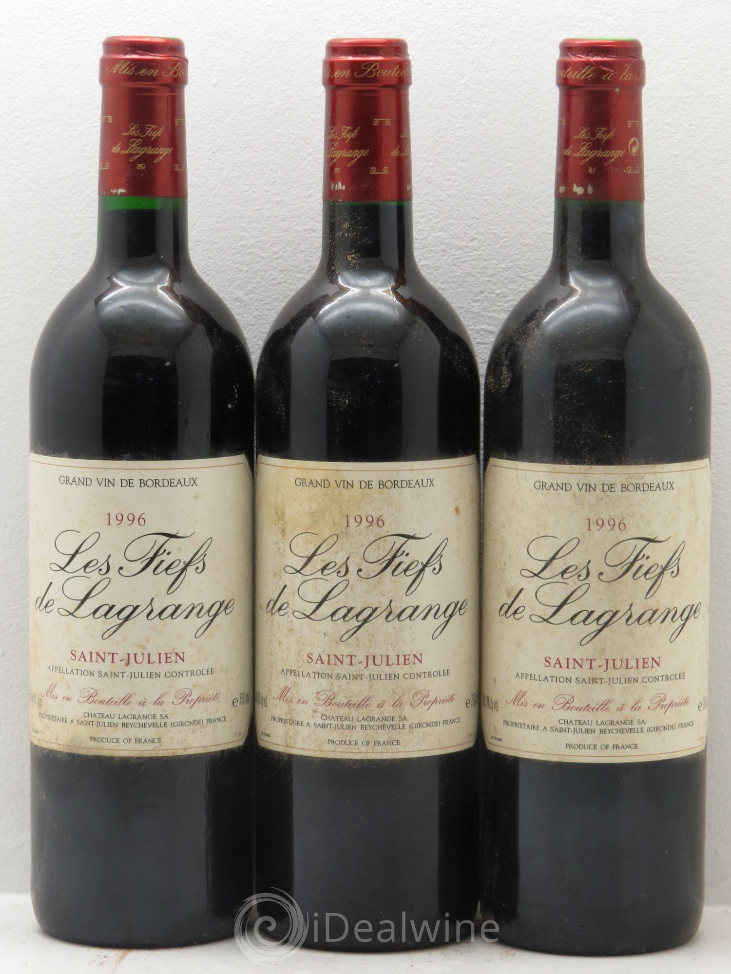 Les Fiefs de Lagrange Second Vin 1996 - Lot de 3 bouteilles - 0