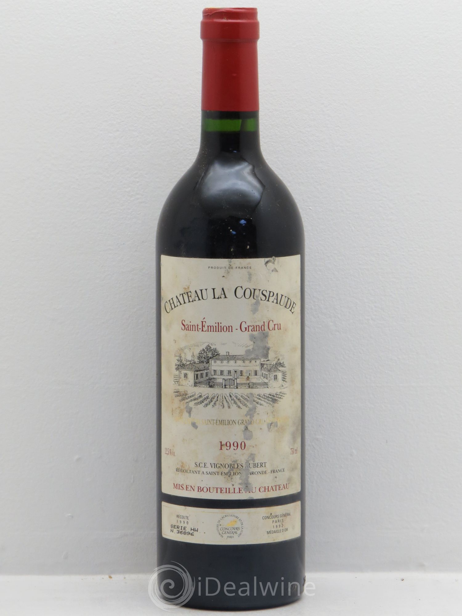 Château la Couspaude Grand Cru Classé 1990 - Lot de 1 bouteille - 0