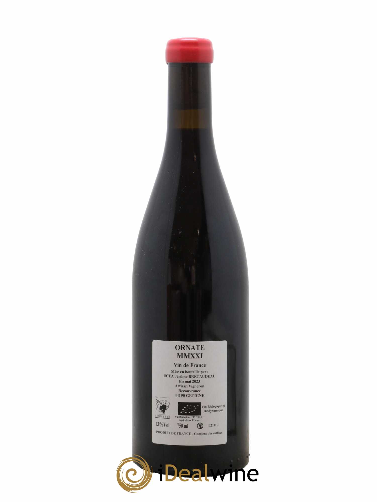 Vin de France Merlot Ornaté Jérôme Bretaudeau - Domaine de Bellevue 2021 - Lot de 1 bouteille - 1