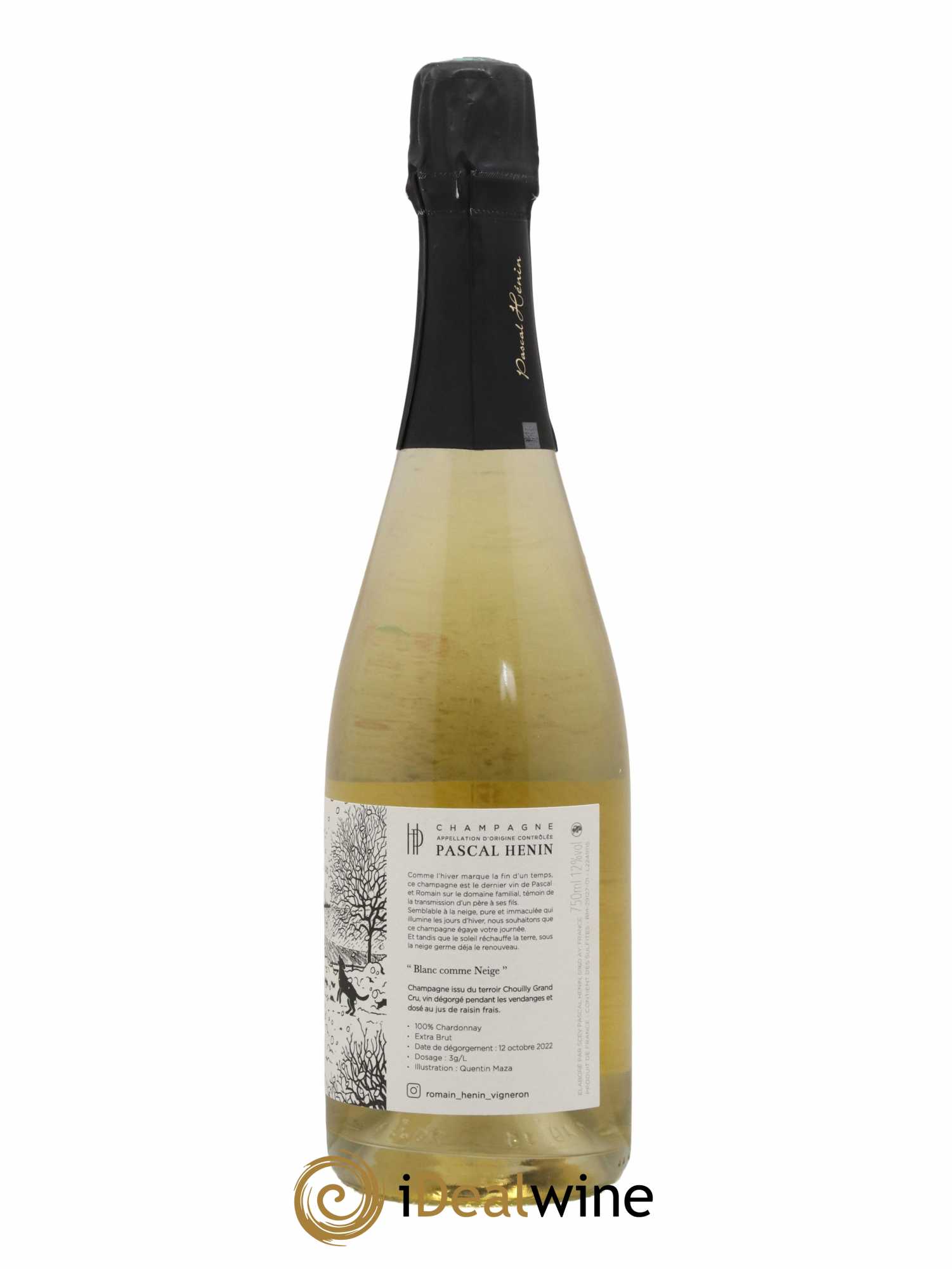 Champagne Blanc Comme Neige Hénin - Lot de 1 bouteille - 1