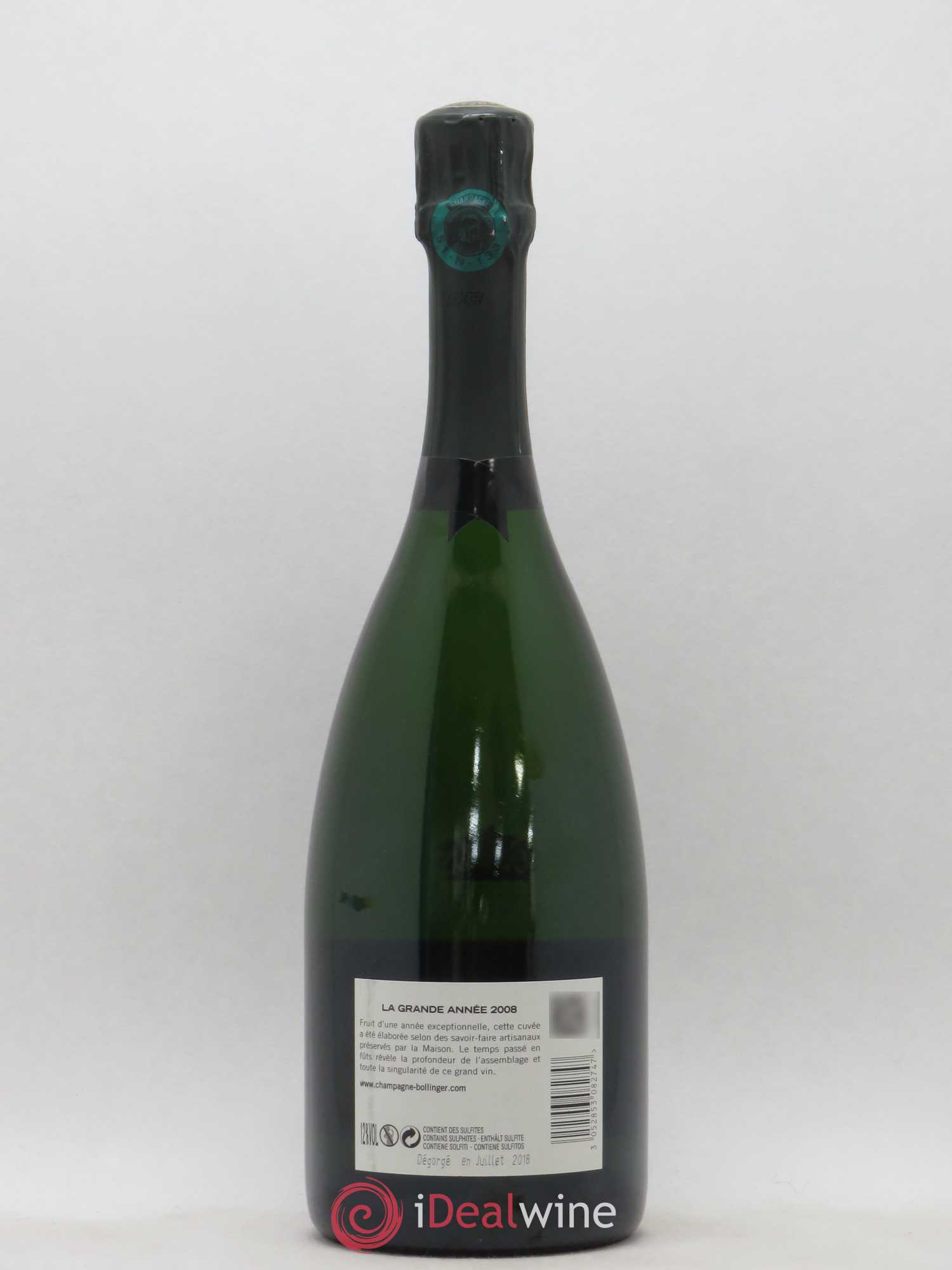 La Grande Année Brut Bollinger 2008 - Lot de 1 bouteille - 1