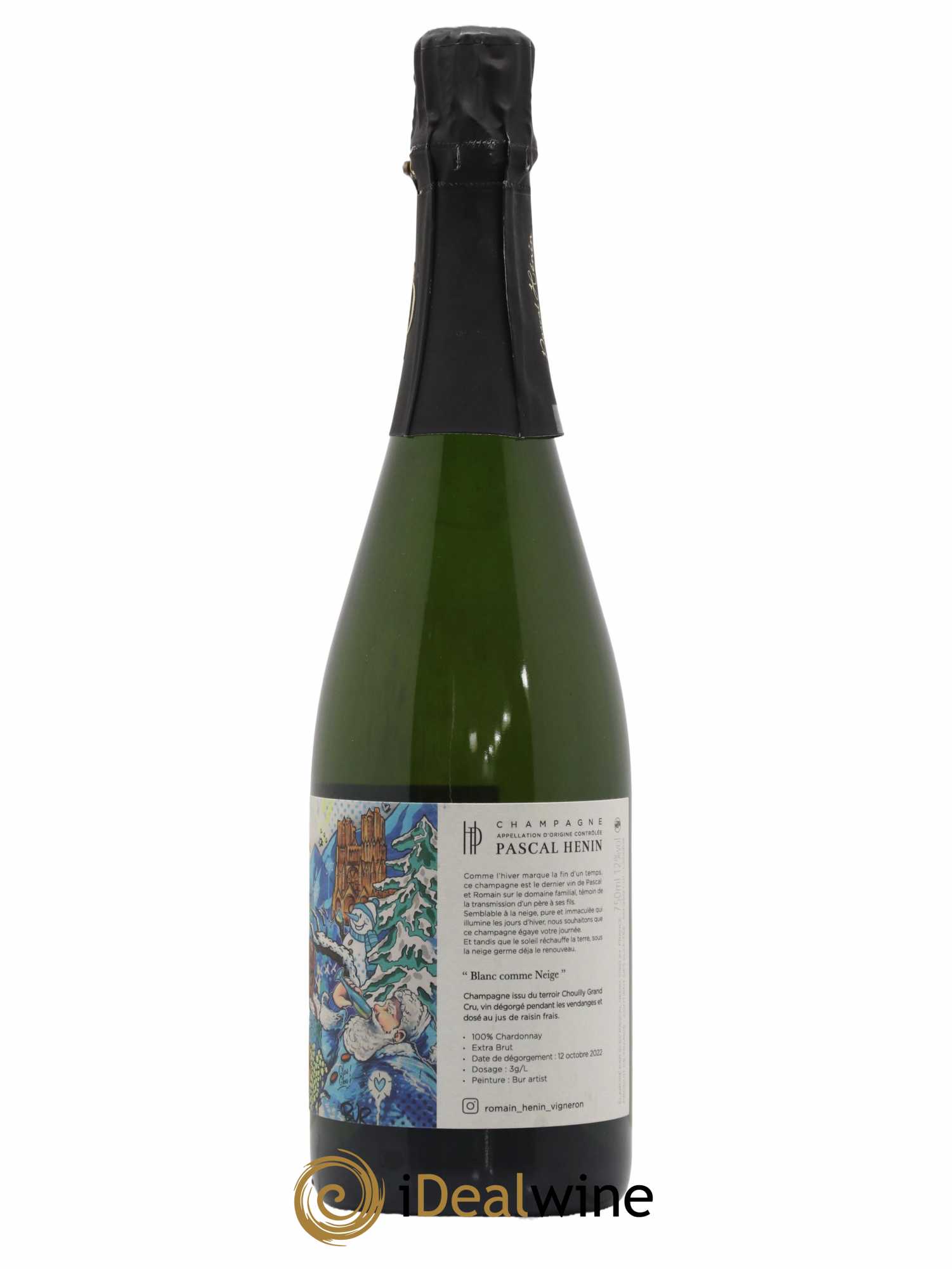 Champagne Blanc Comme Neige Bur Artist Pascal et Romain Henin - Lot de 1 bouteille - 1