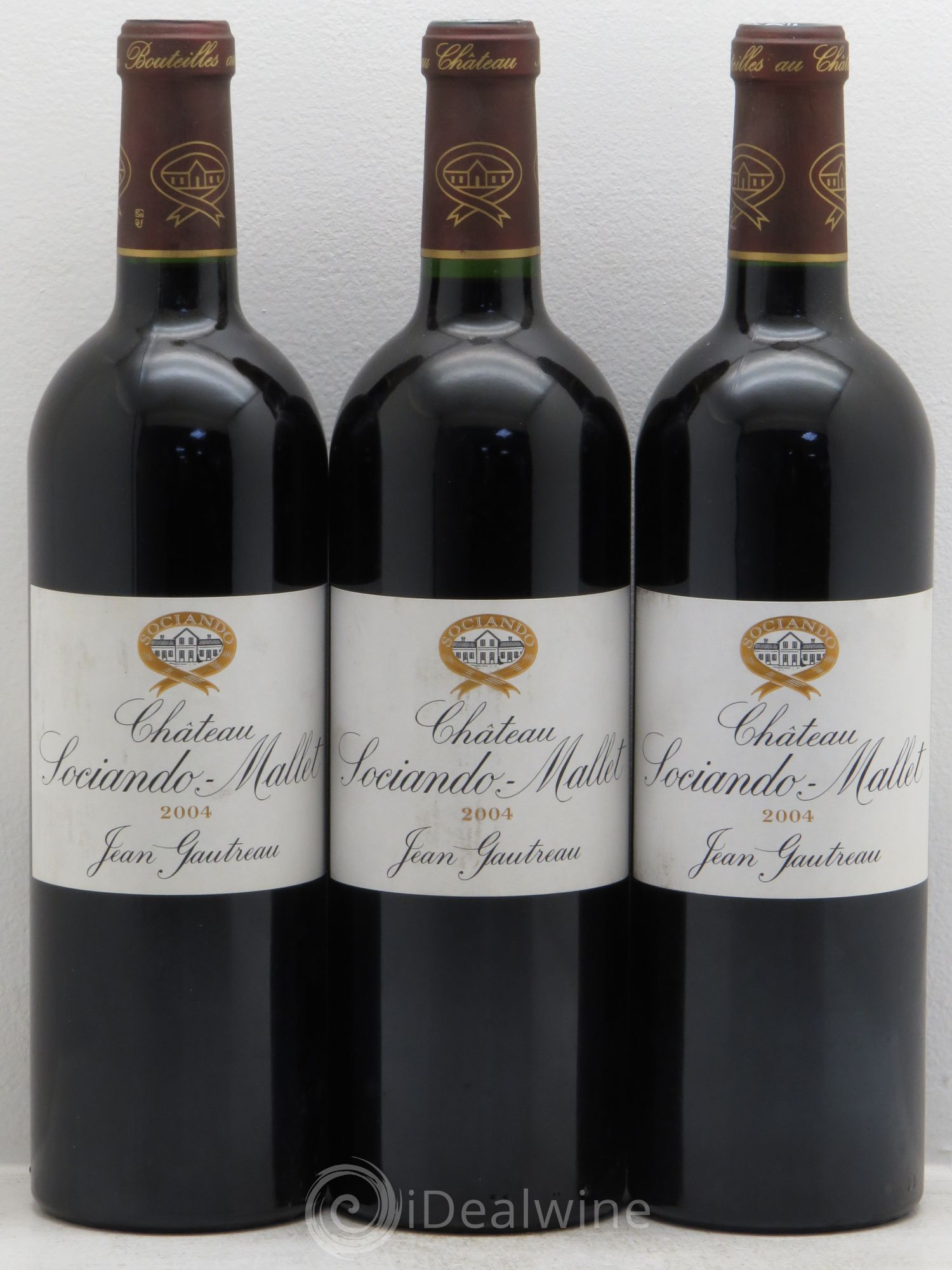 Château Sociando Mallet 2004 - Lot de 3 bouteilles - 0