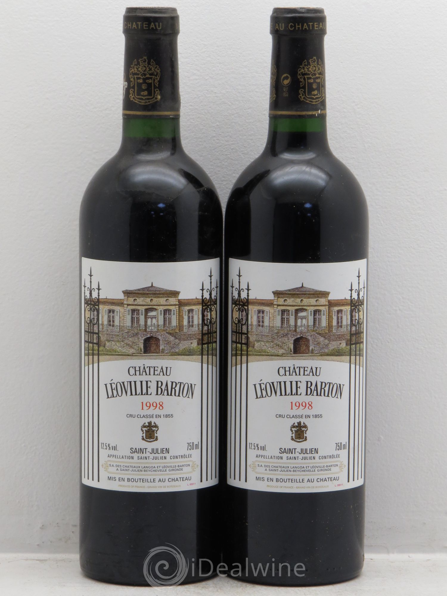 Château Léoville Barton 2ème Grand Cru Classé 1998 - Lot de 2 bouteilles - 0