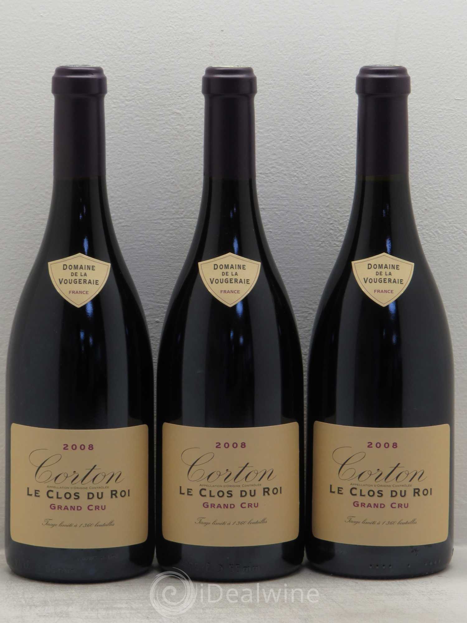 Corton Grand Cru Domaine de la Vougeraie 2008 - Posten von 3 Flaschen - 0