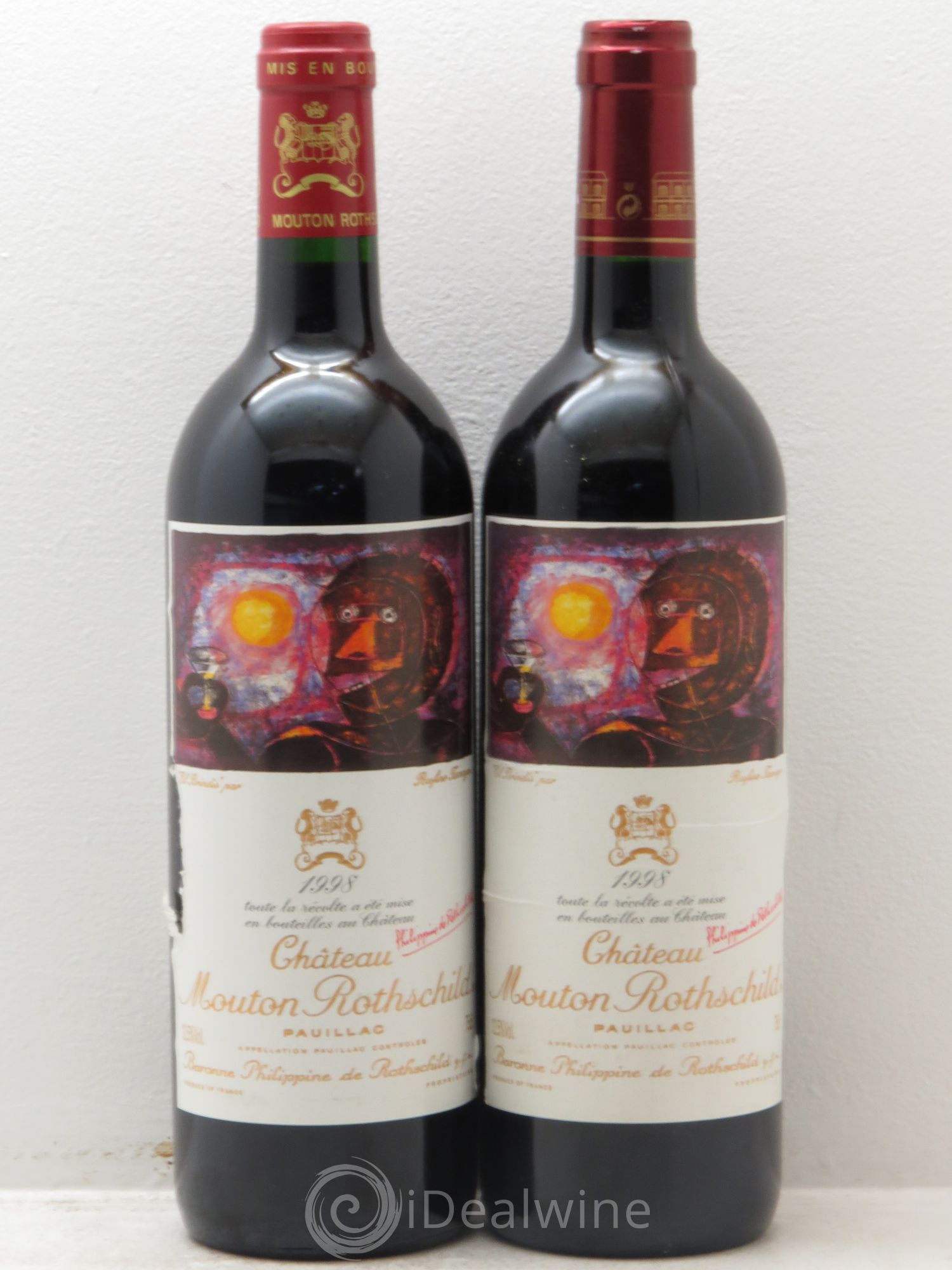 Château Mouton Rothschild 1er Grand Cru Classé 1998 - Lot de 2 bouteilles - 0