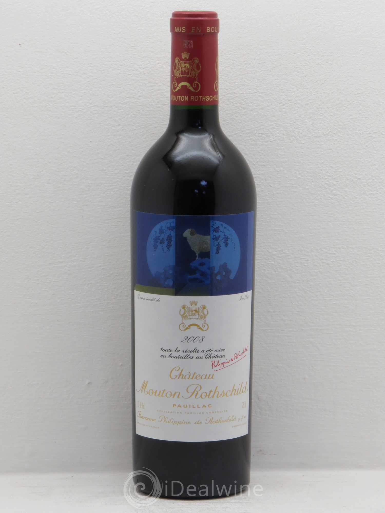 Château Mouton Rothschild 1er Grand Cru Classé 2008 - Lot de 1 bouteille - 0