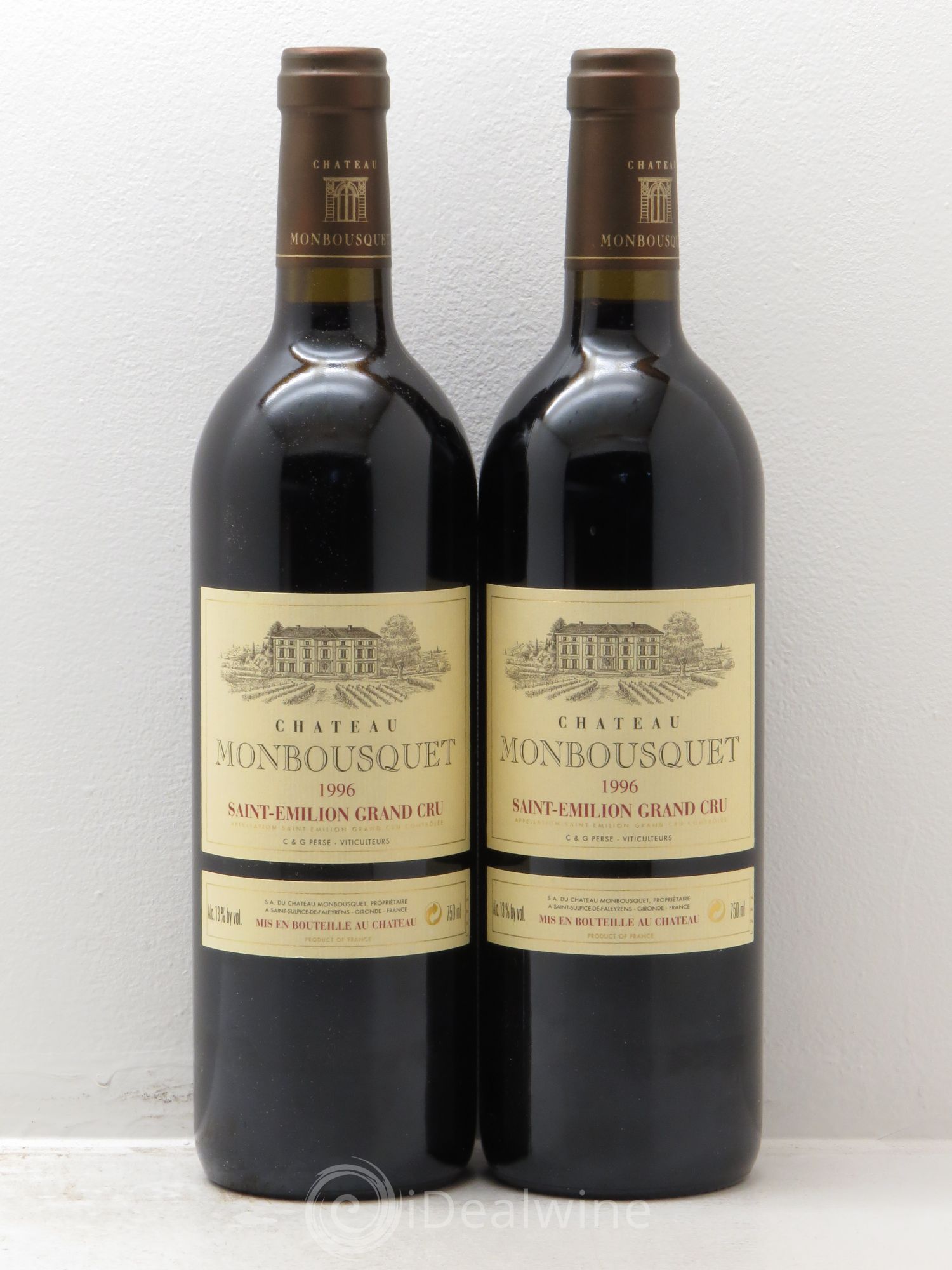 Château Monbousquet Grand Cru Classé 1996 - Lot de 2 bouteilles - 0