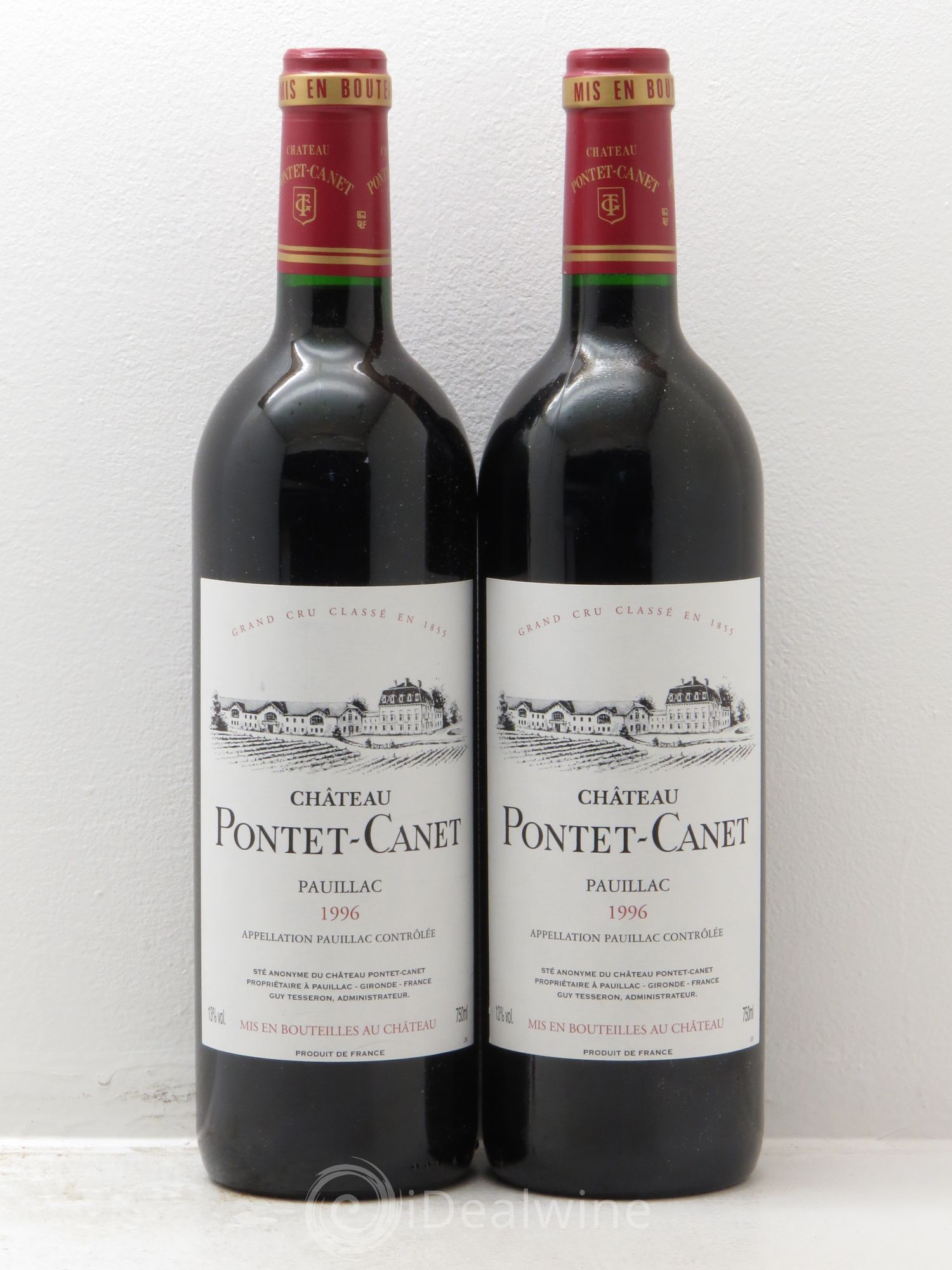 Château Pontet Canet 5ème Grand Cru Classé 1996 - Lot de 2 bouteilles - 0