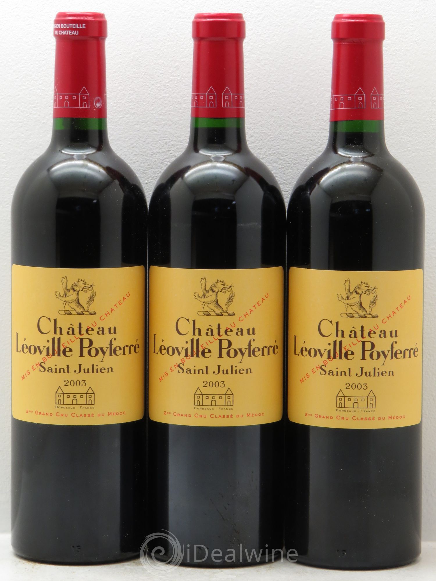 Château Léoville Poyferré 2ème Grand Cru Classé 2003 - Lot de 3 bouteilles - 0
