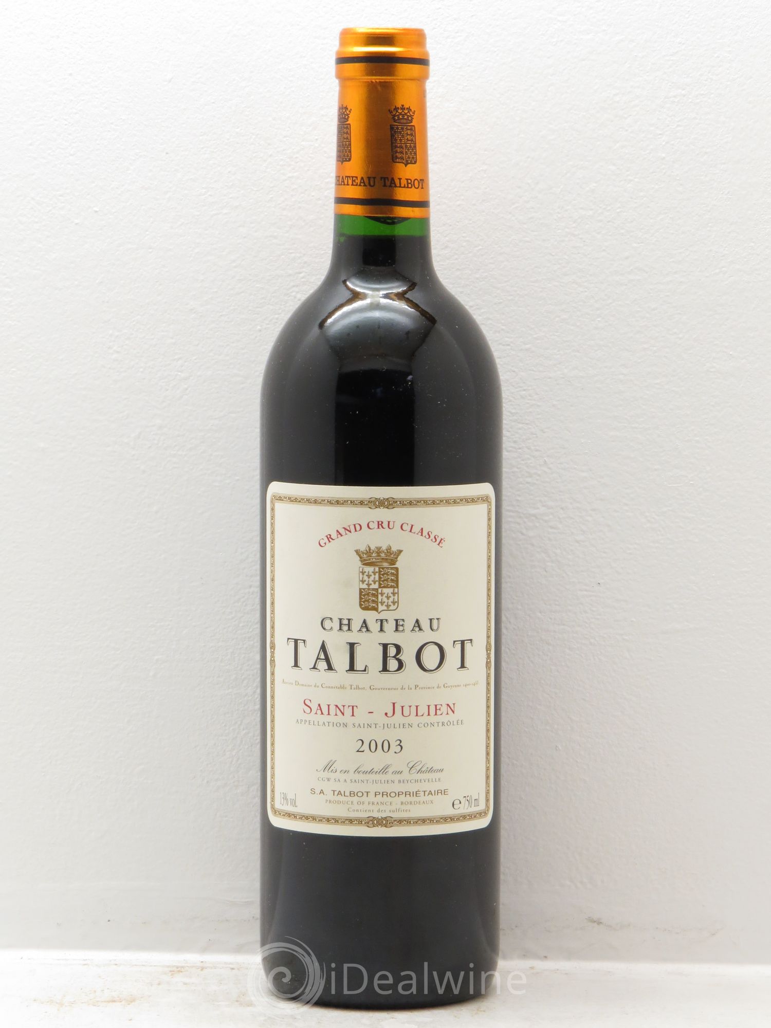 Château Talbot 4ème Grand Cru Classé 2003 - Lot de 1 bouteille - 0