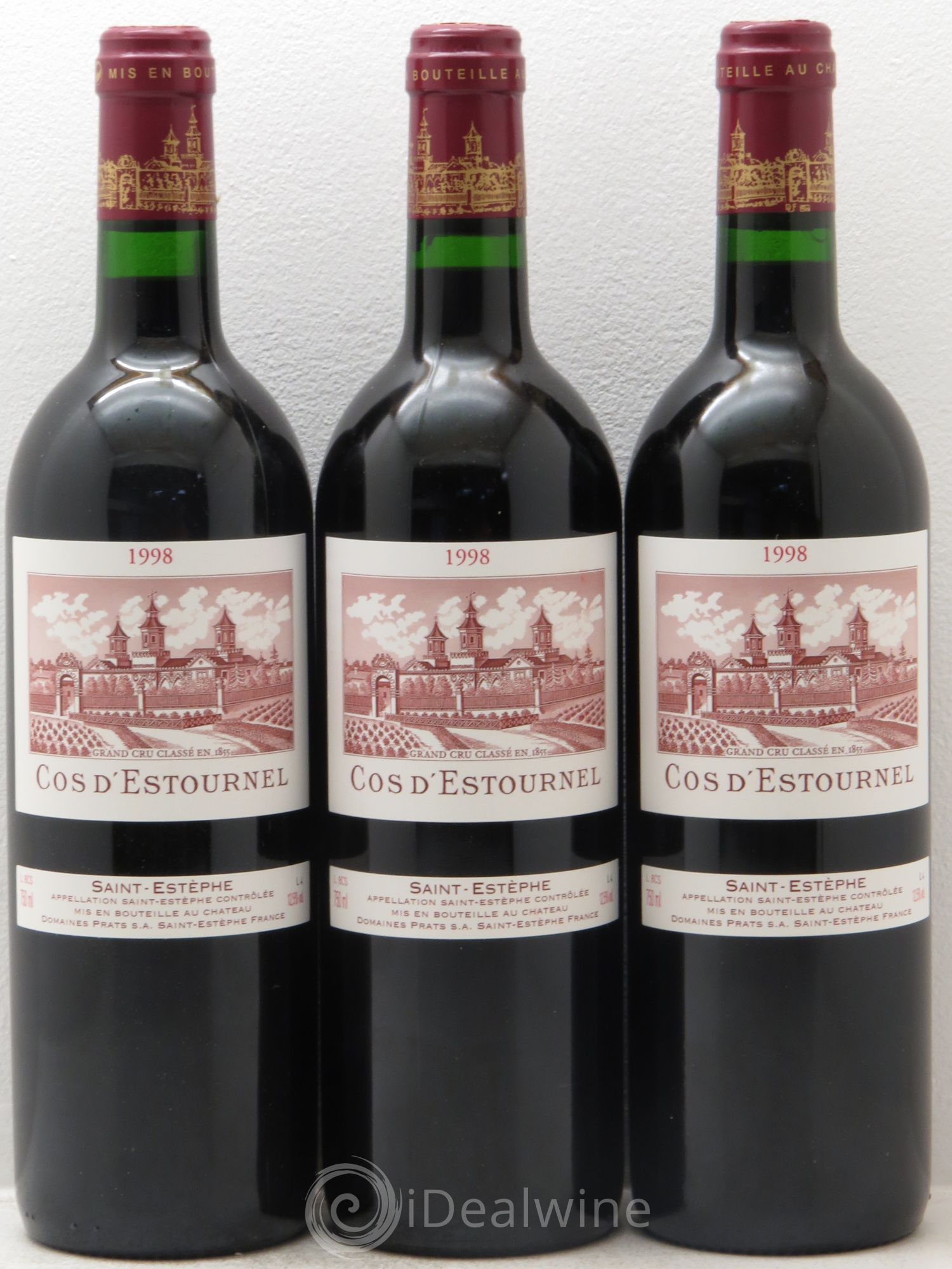 Cos d'Estournel 2ème Grand Cru Classé 1998 - Lot de 3 bouteilles - 0