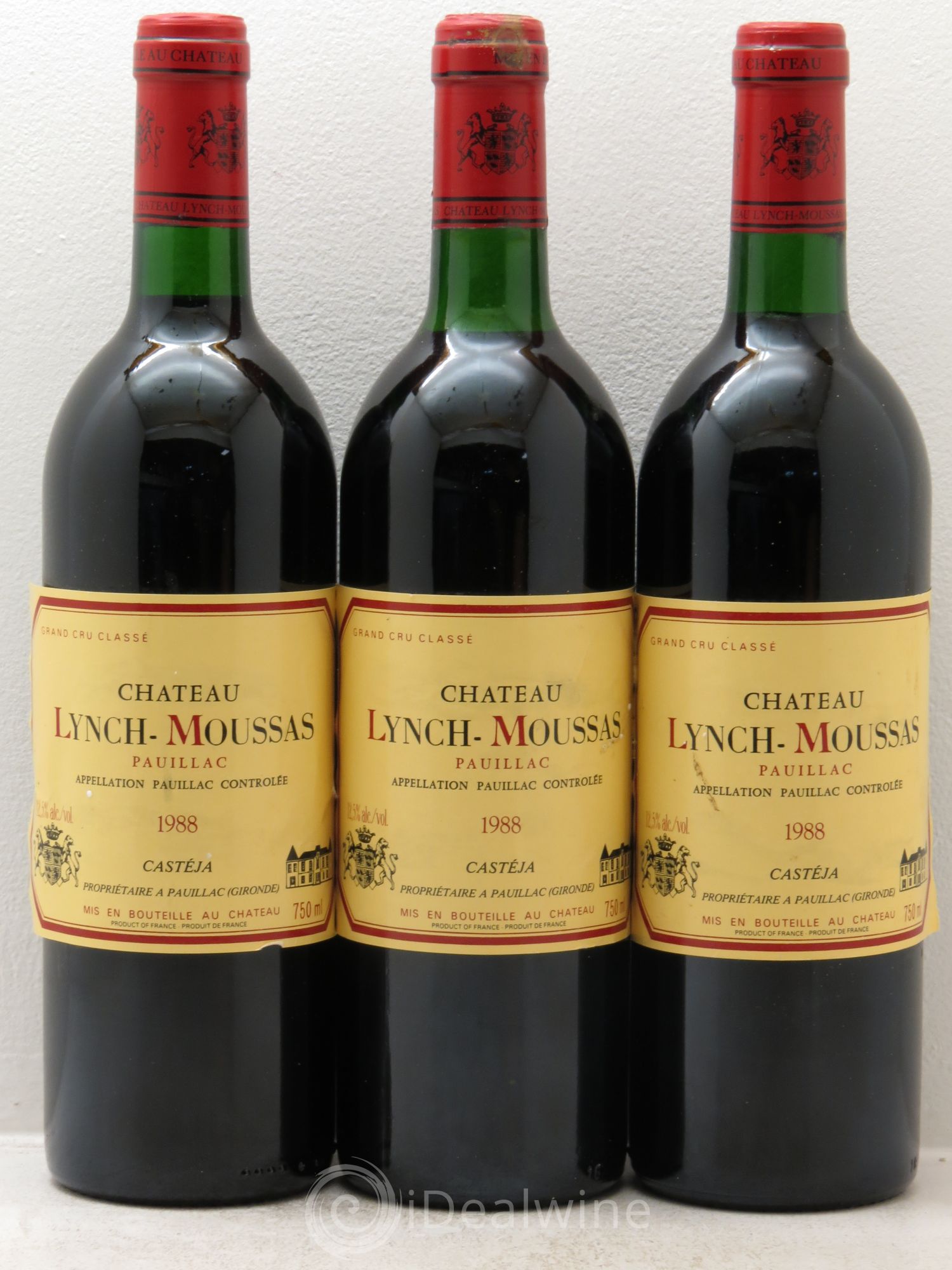Château Lynch Moussas 5ème Grand Cru Classé 1988 - Lot de 3 bouteilles - 0
