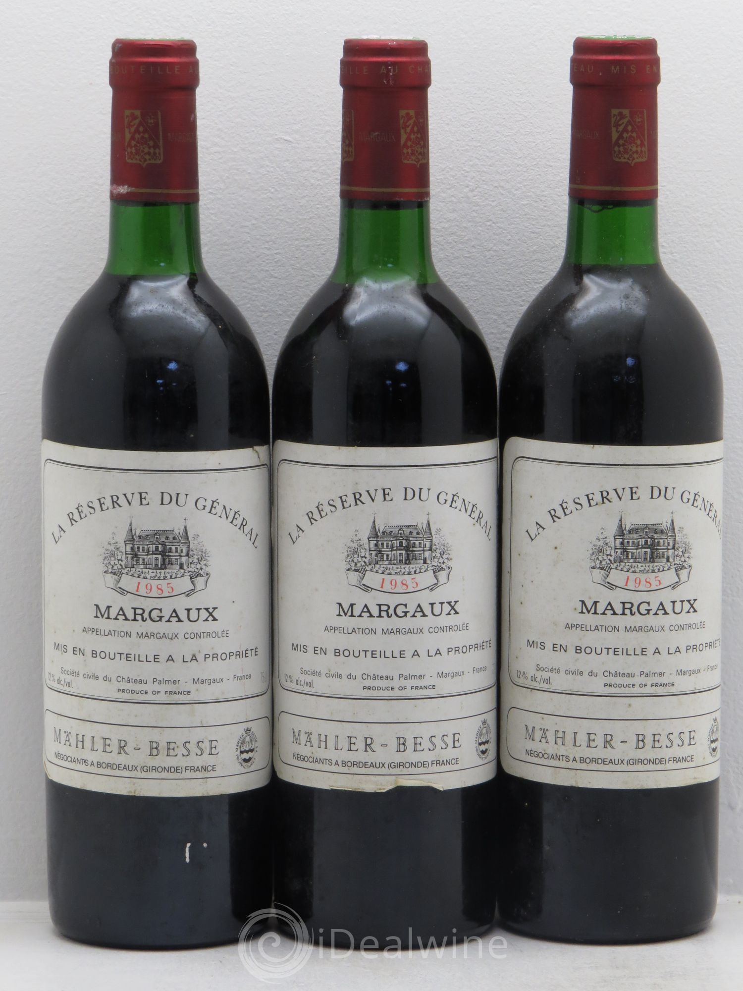 Bordeaux Mahler Besse Réserve du Général - Margaux (sans prix de réserve) 1985 - Posten von 3 Flaschen - 0