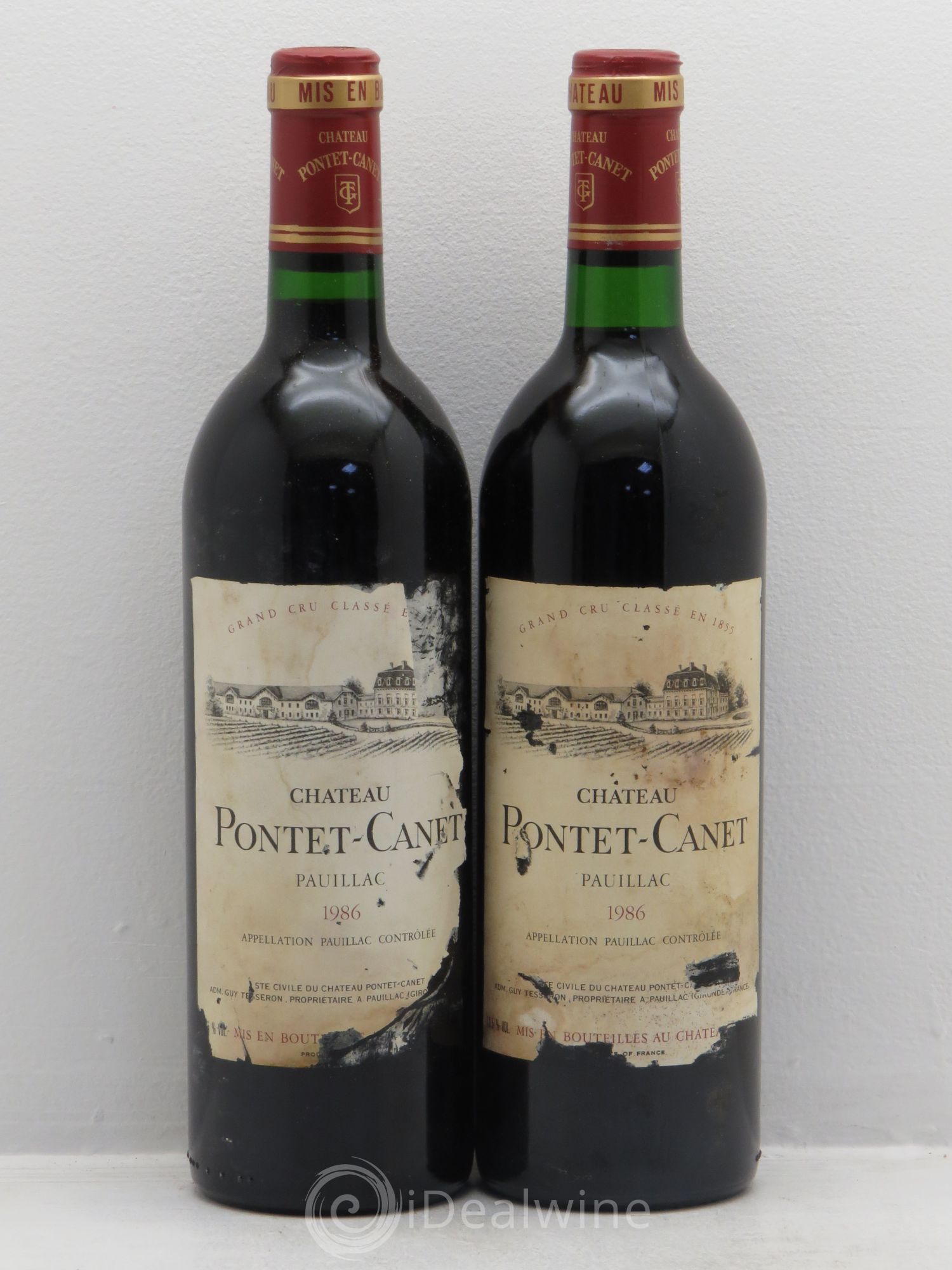 Château Pontet Canet 5ème Grand Cru Classé 1986 - Lot de 2 bouteilles - 0