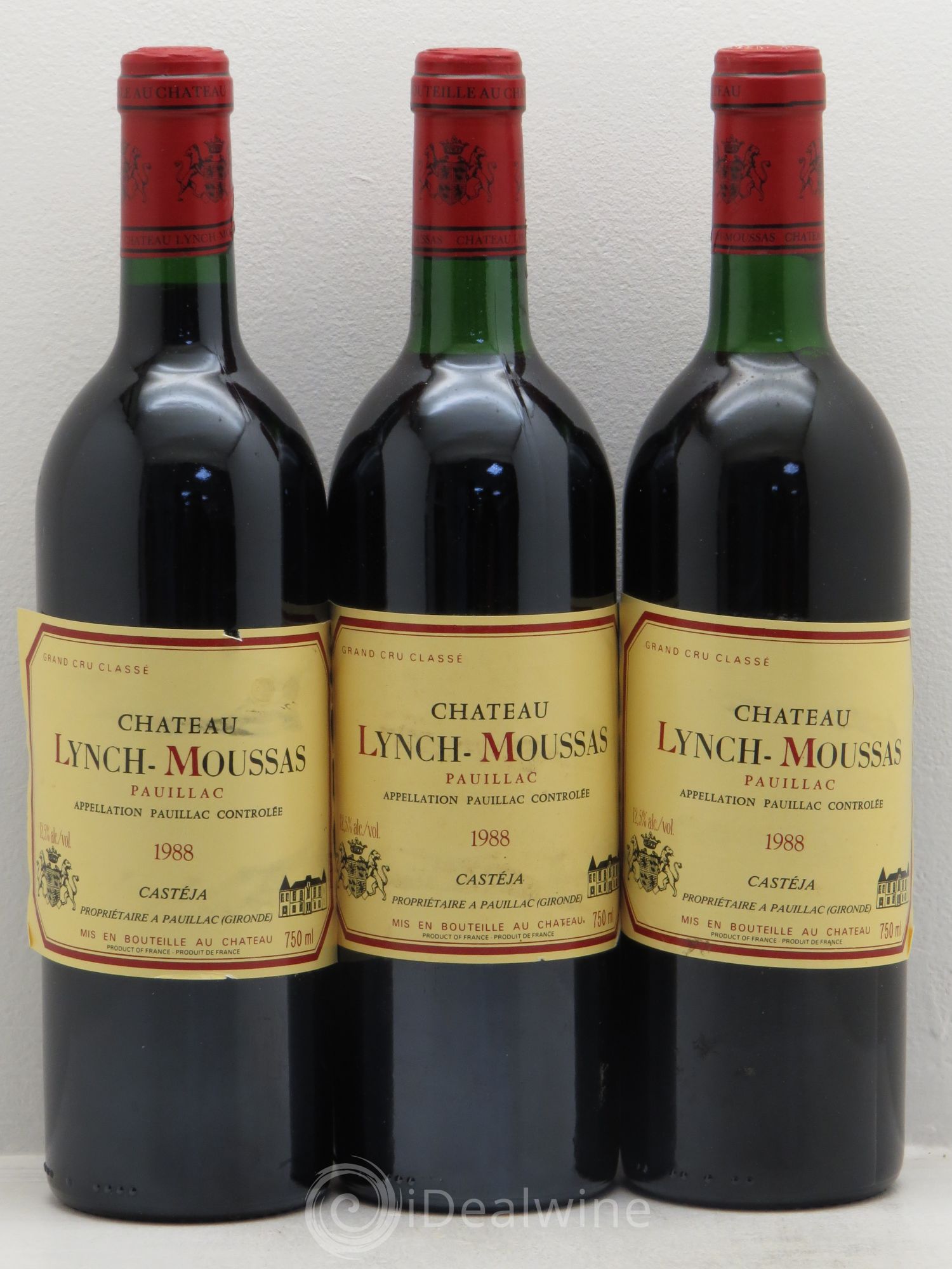 Château Lynch Moussas 5ème Grand Cru Classé 1988 - Lot de 3 bouteilles - 0
